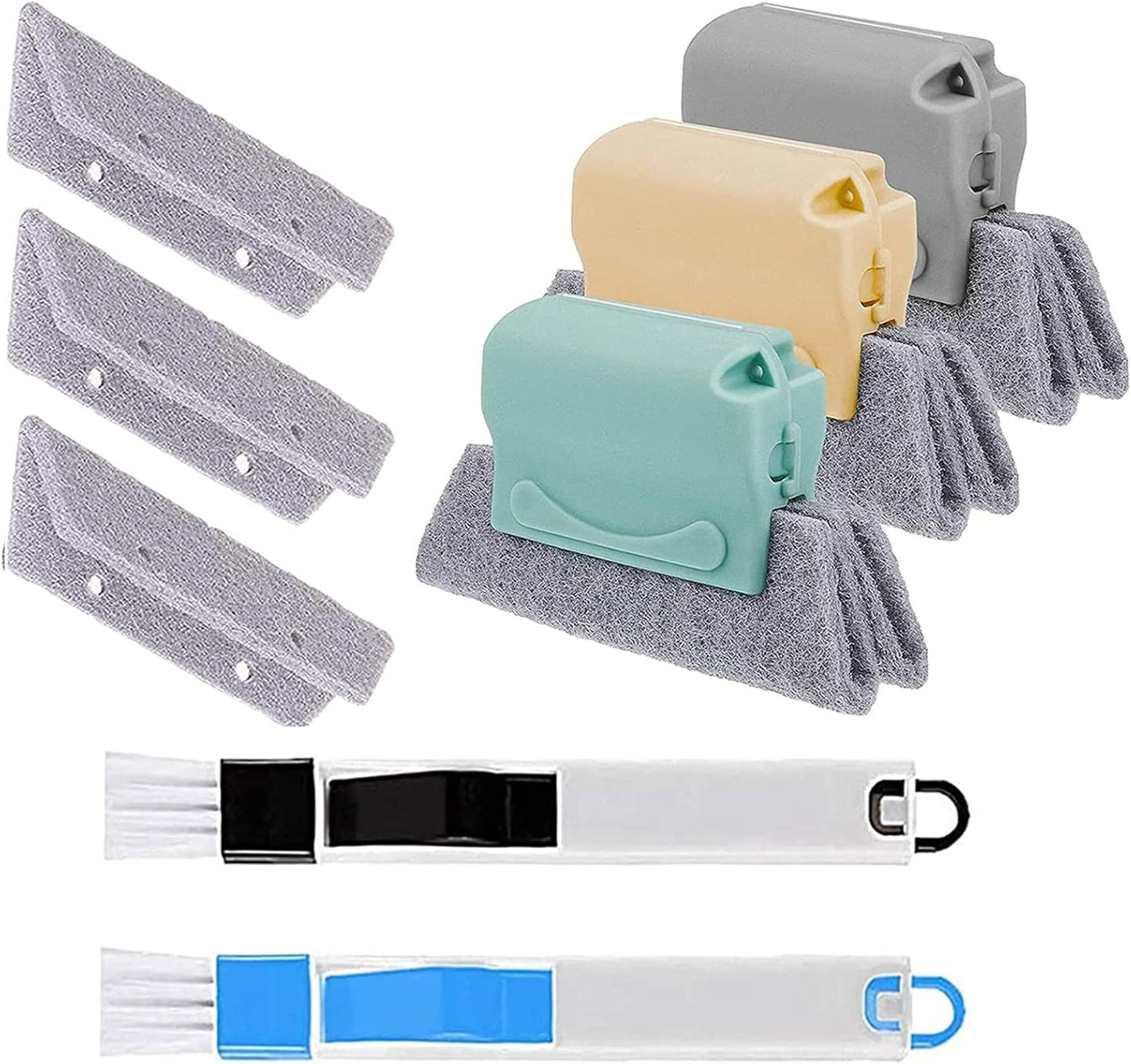 Ultimate Window Groove Cleaner Set - 3 Brushes + Dustpan