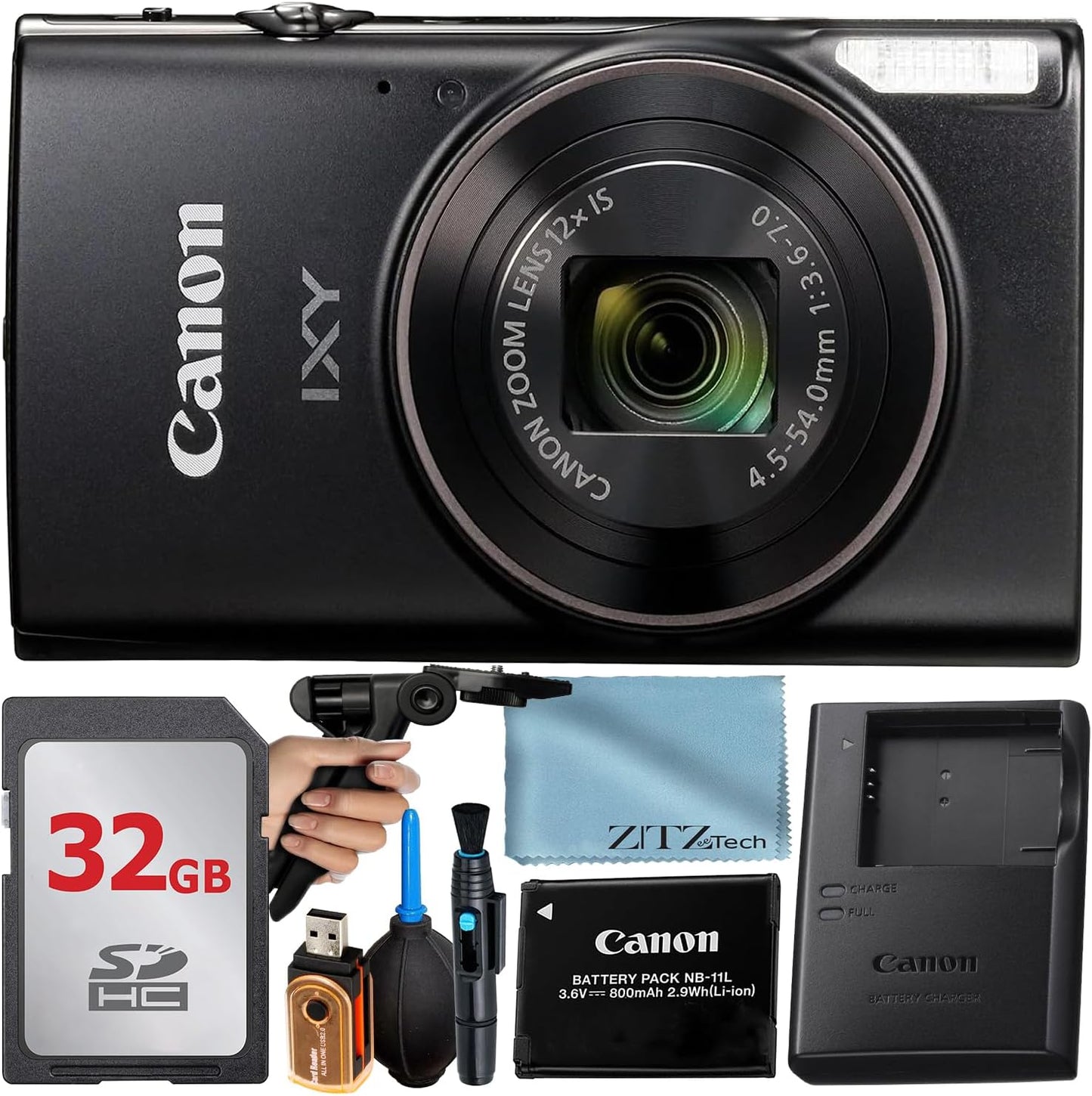 Canon PowerShot IXY 650 Digital Camera with Accessory Bundle