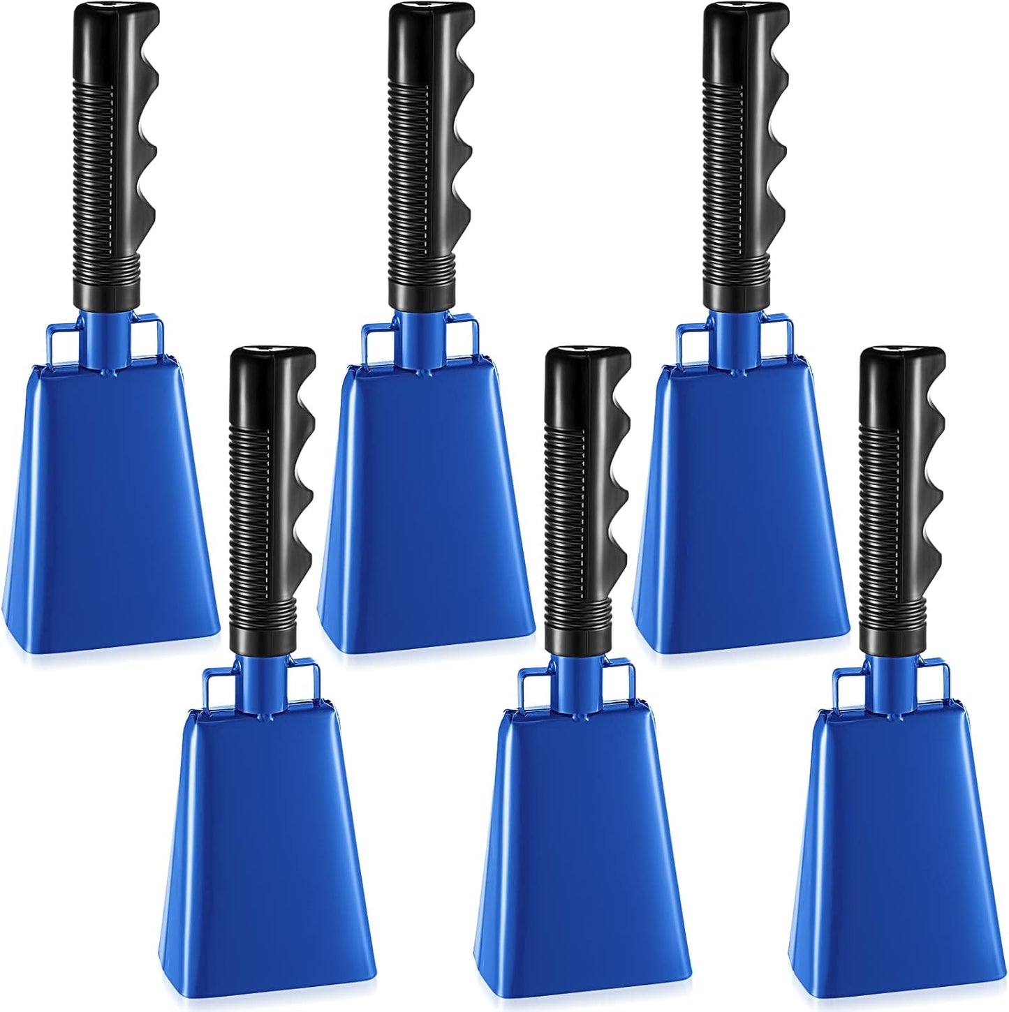 6 Pack Blue Cow Bell Noise Makers for Sporting Events and More