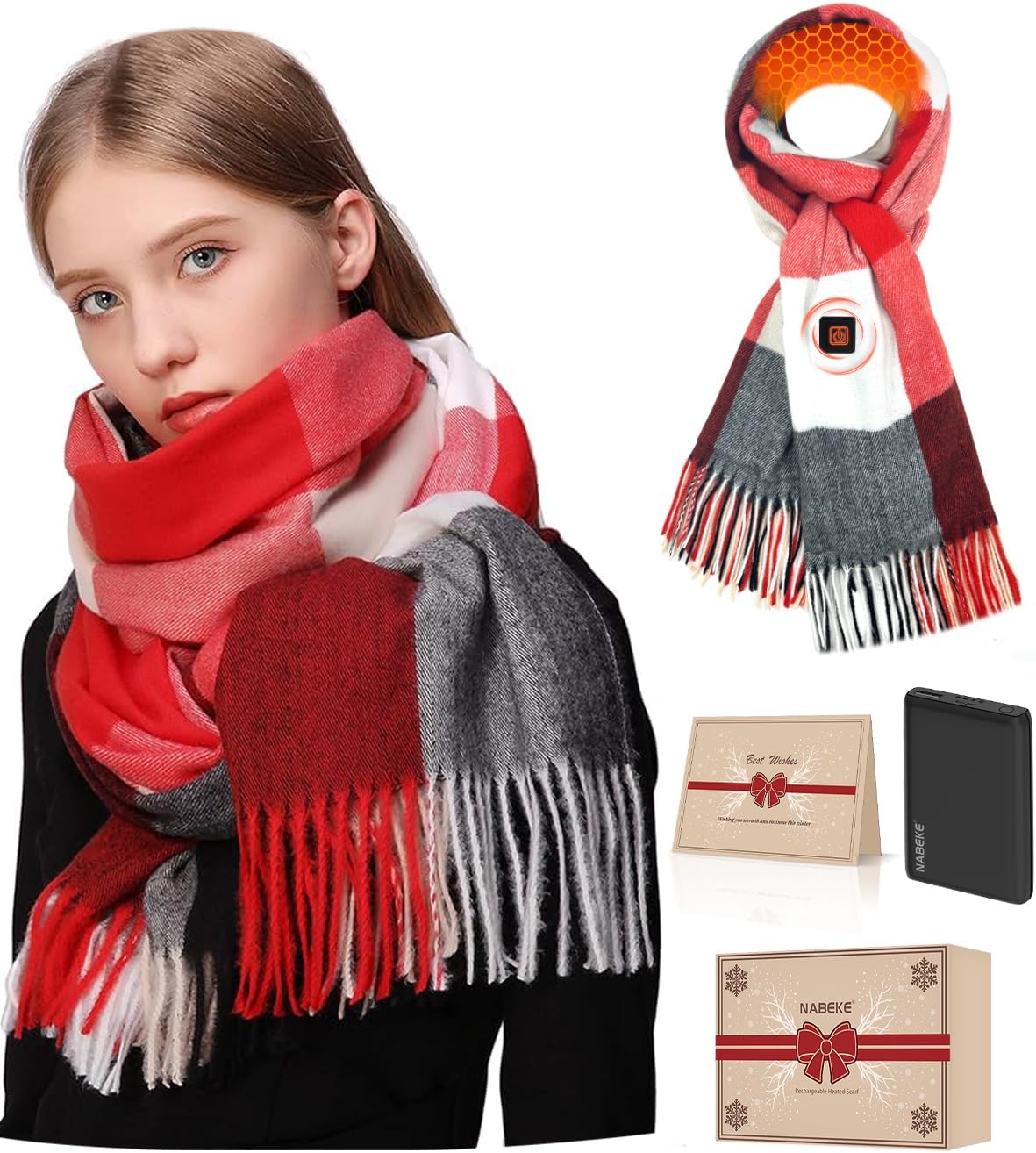 Heated Scarf for Women Rechargeable with 3 Temperature Settings