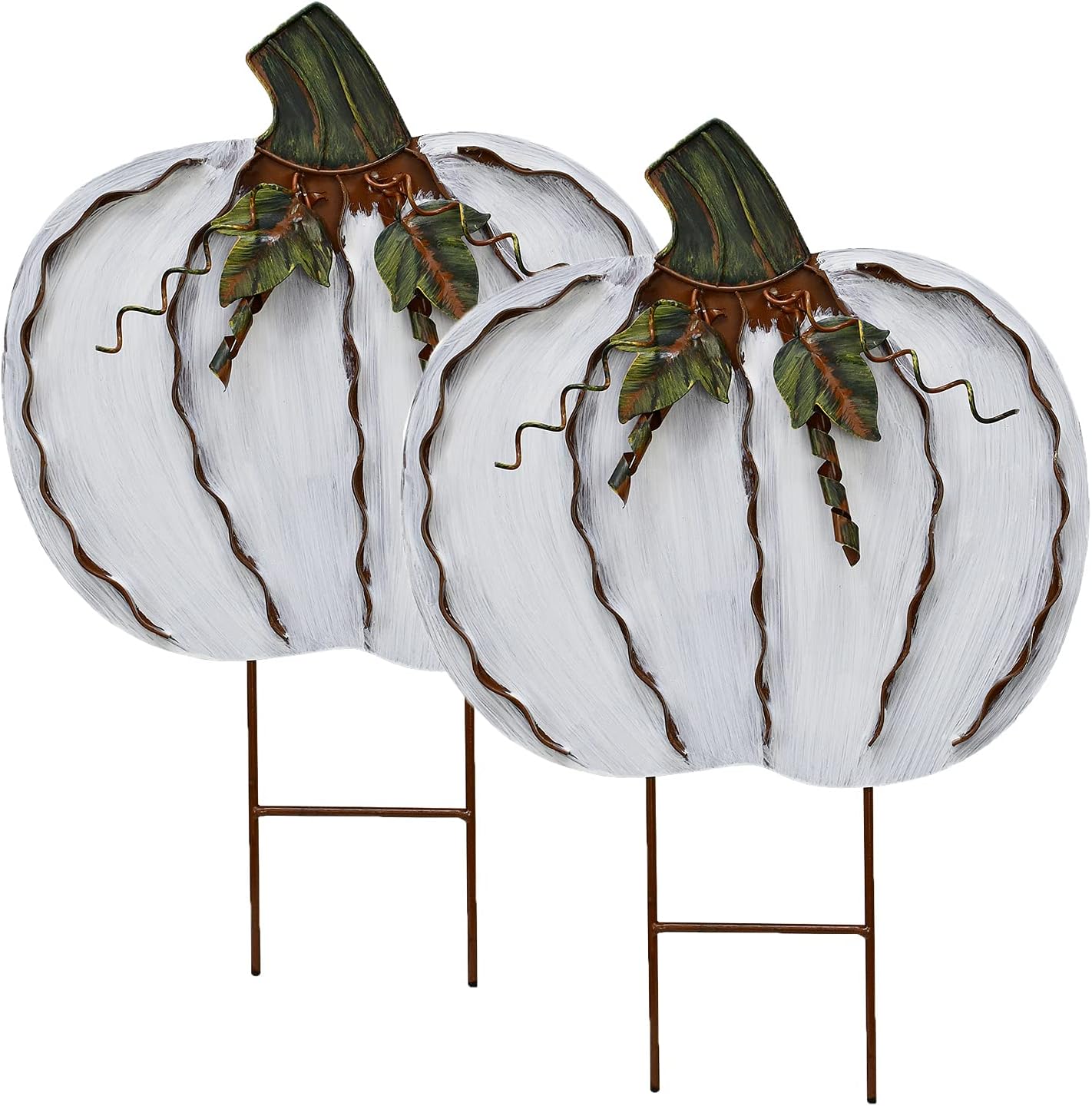 Metal Pumpkin Stakes Yard Signs for Fall Decor and Halloween