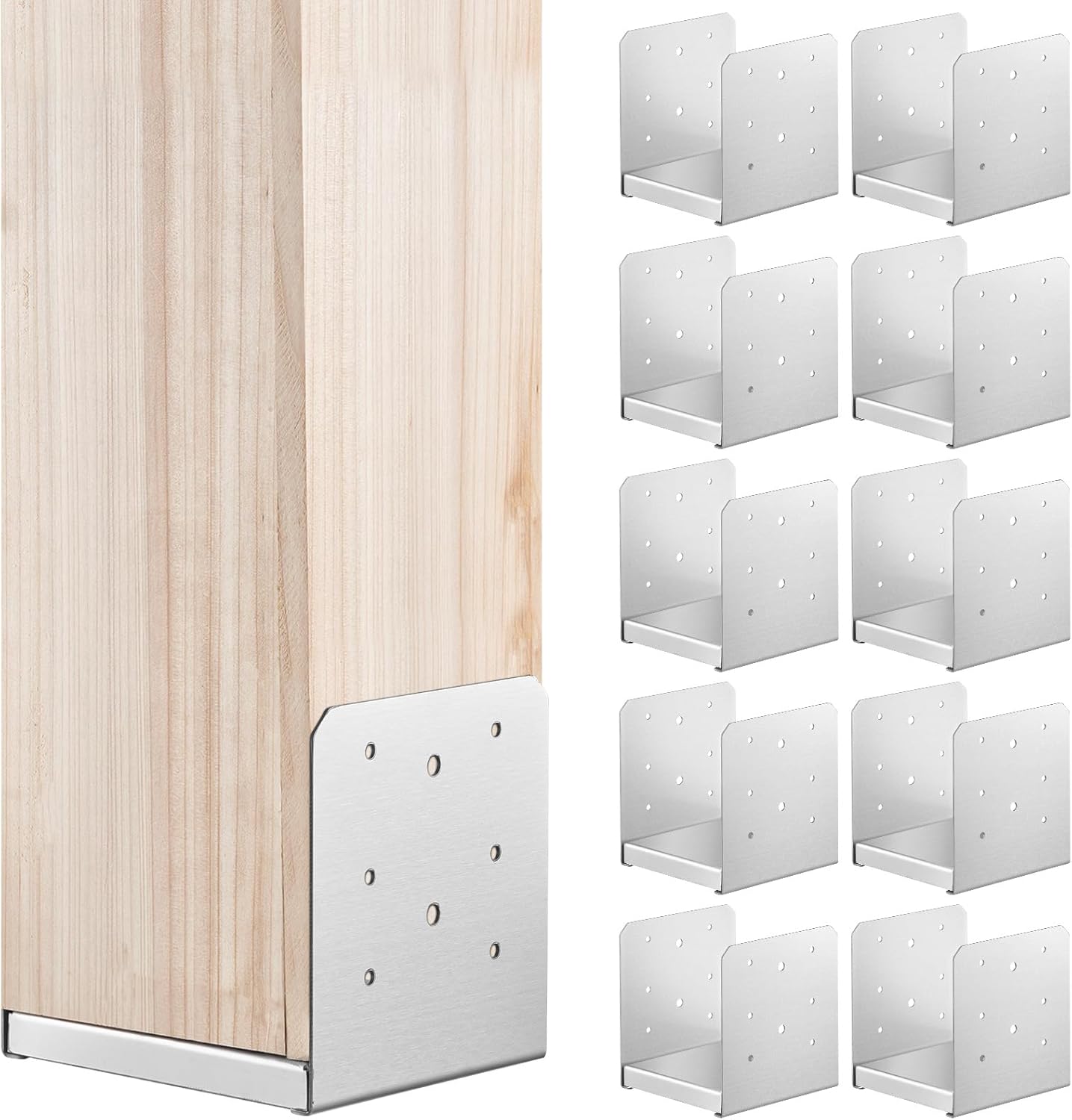 VEVOR 6x6 Post Base Set of 10 for Durable Support and Stability