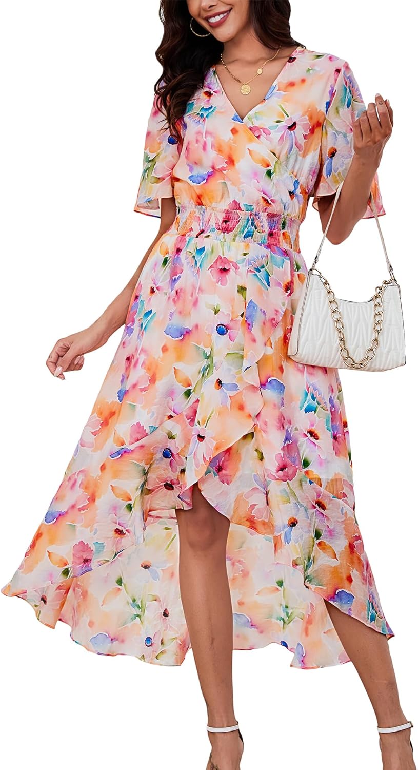 Kormei Womens Short Sleeve Floral Maxi Dress for Every Occasion