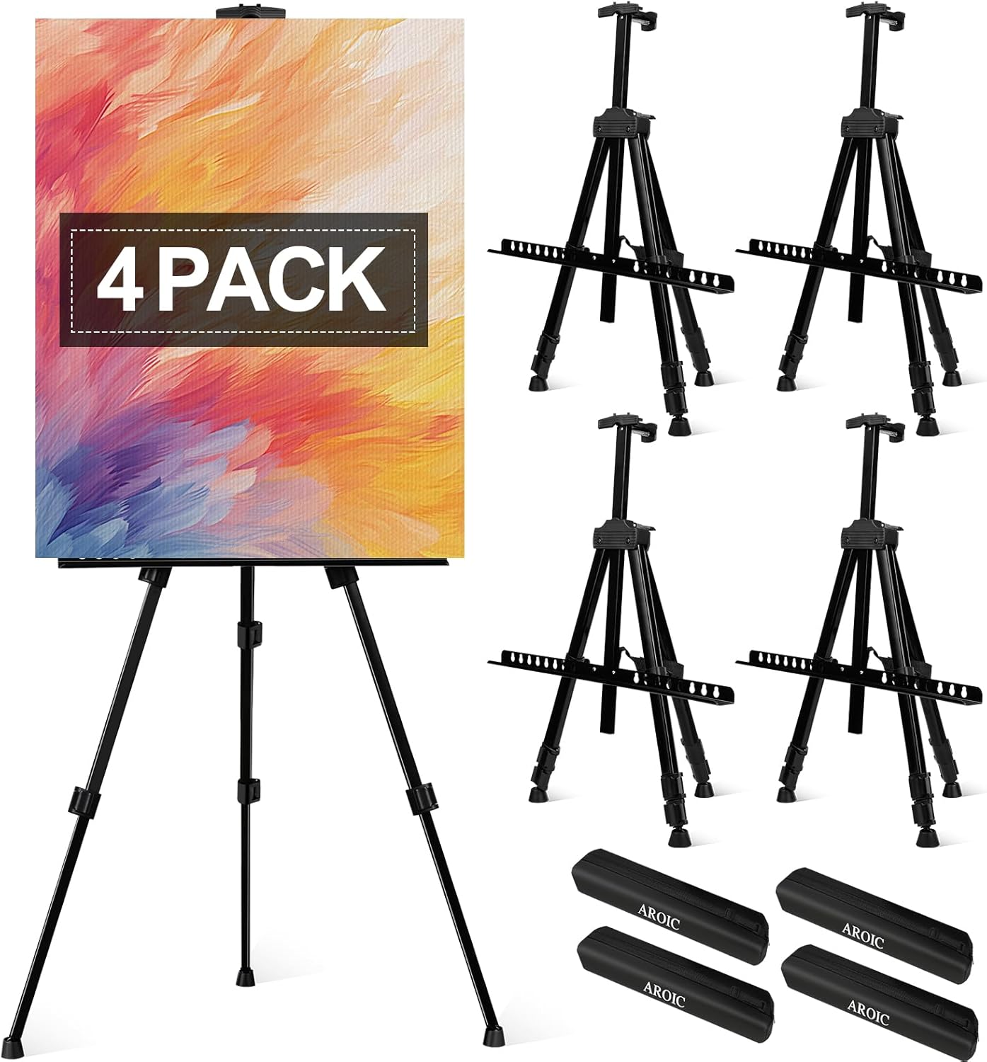 Adjustable Metal Tripod Easel Stand for Artists and Displays