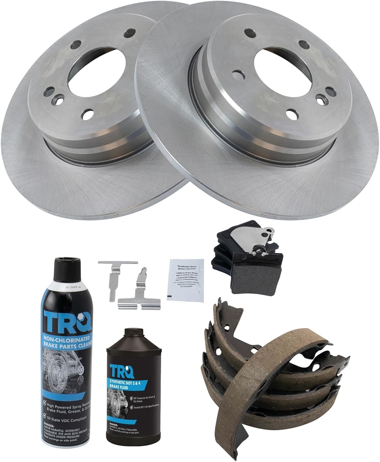 TRQ Rear Brake Pad & Rotor Kit for 1996-2011 Mercedes-Benz