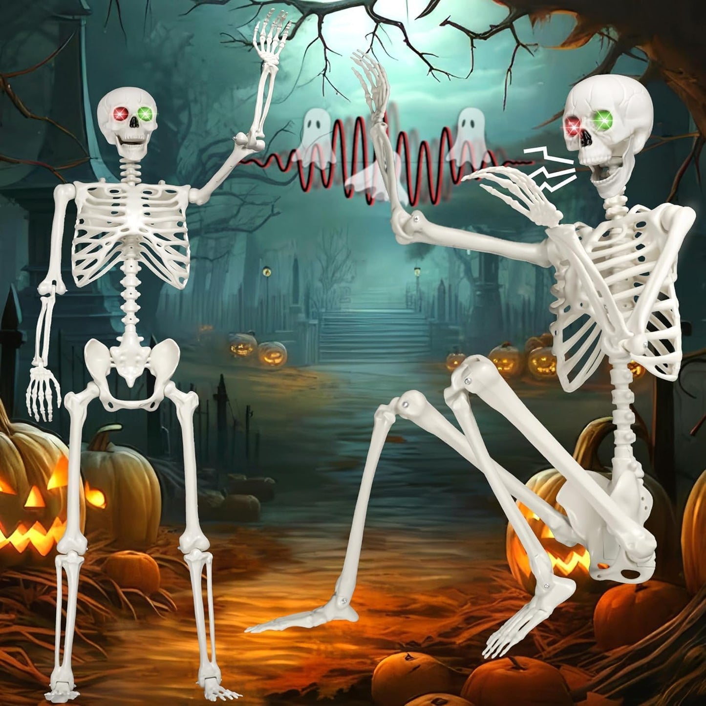 6Ft Halloween Skeleton Decoration for Spooky Parties and Yards