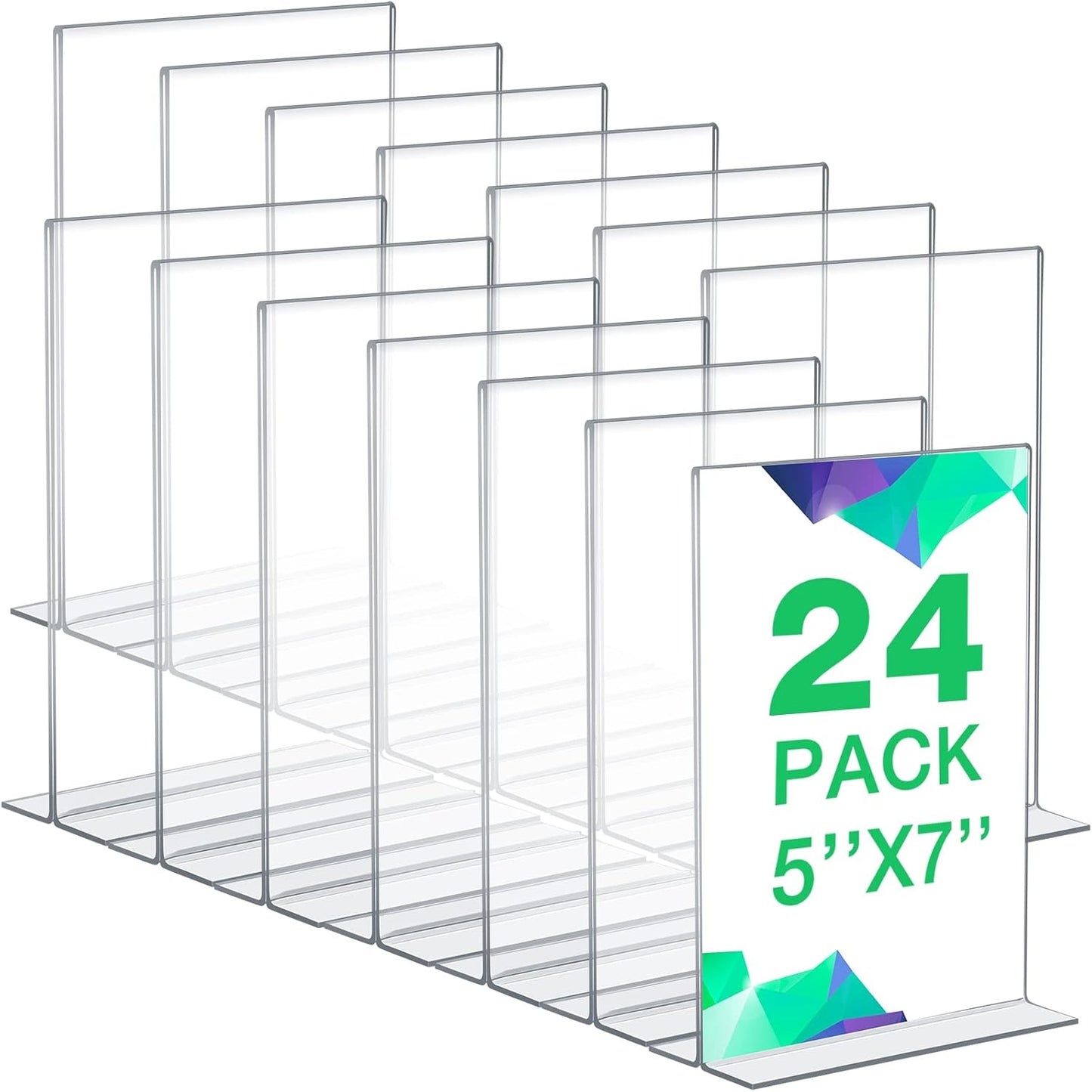 24 Pack Acrylic Sign Holder for Weddings, Offices, and More