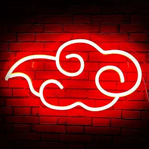 Anime Red Cloud Neon Sign for Game Room and Bedroom Decor
