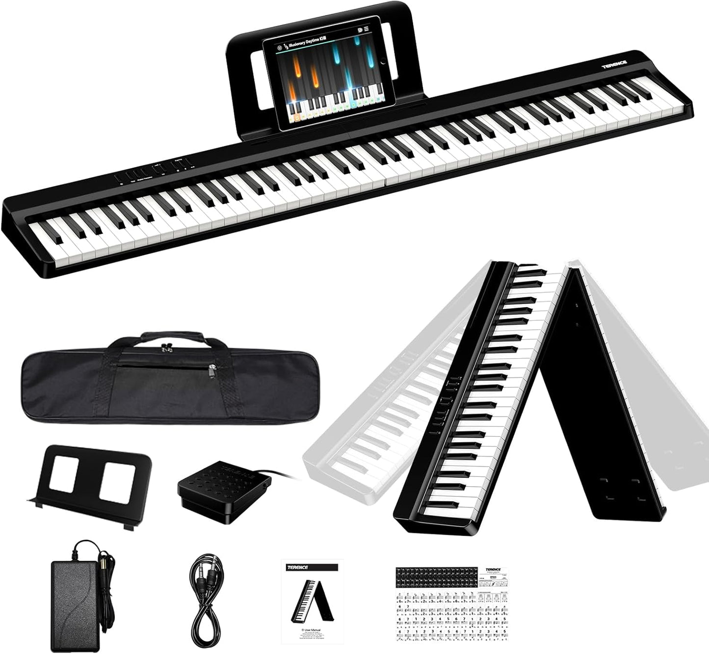 TERENCE 88 Key Weighted Portable Piano