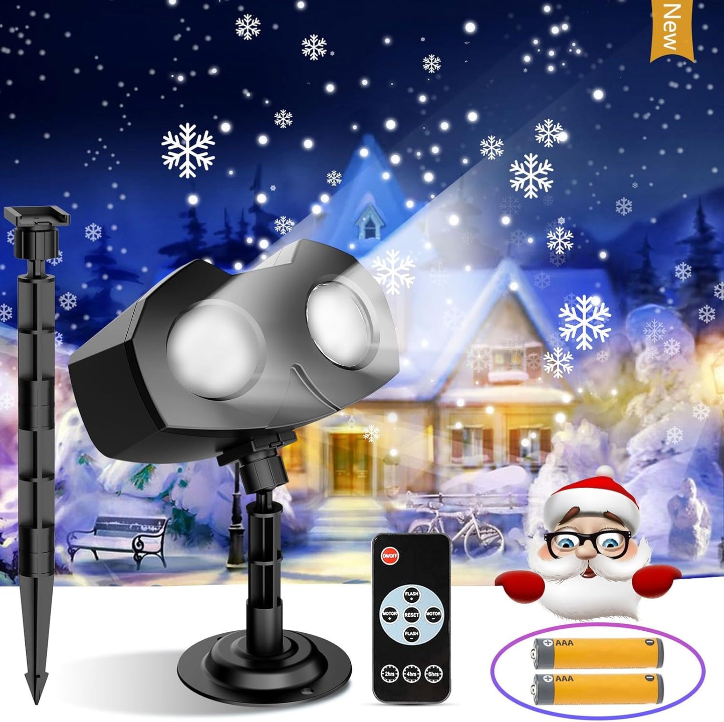 IP65 Waterproof Snowflake Projector: Remote Controlled, 45 Ft Range