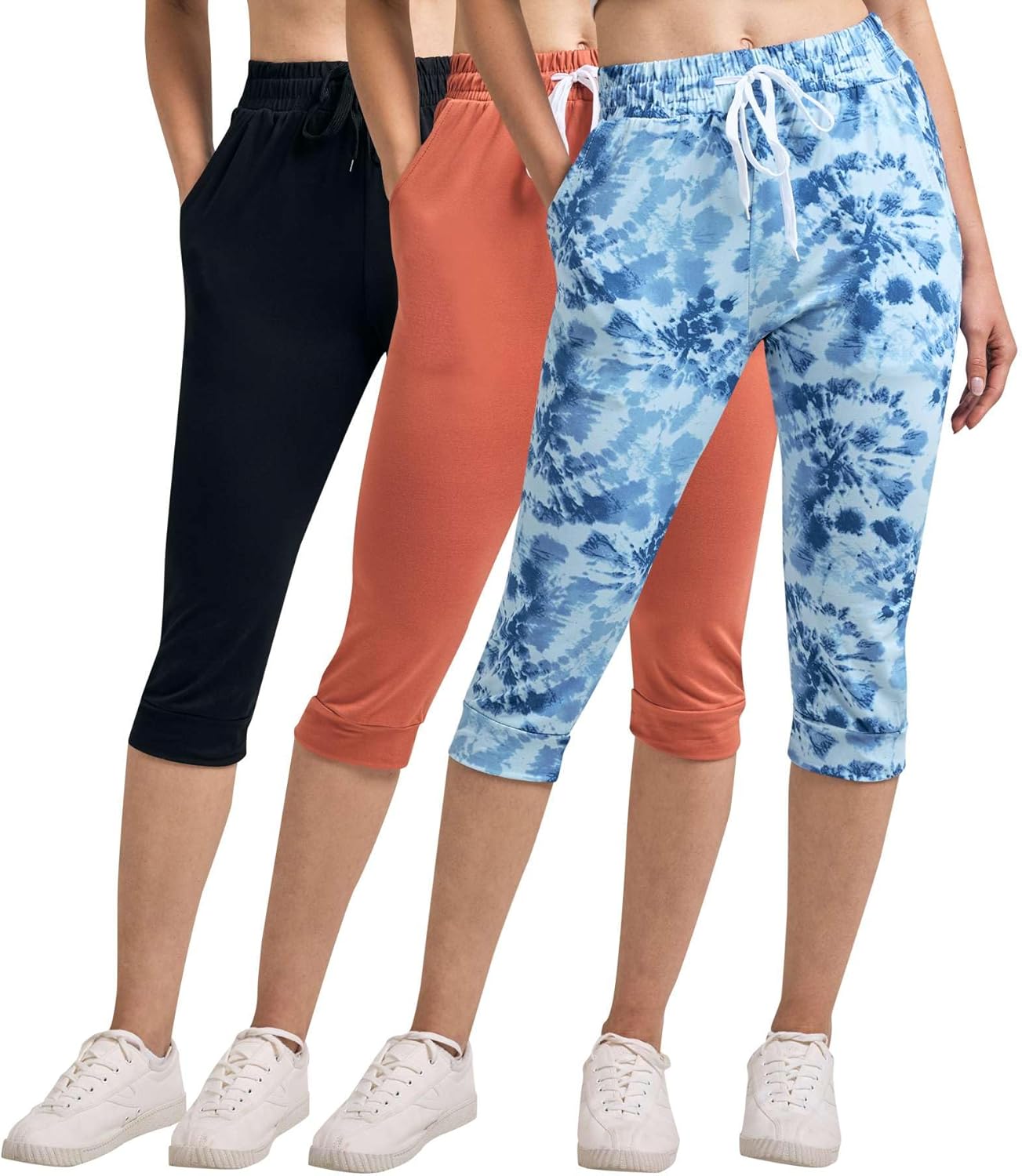 Women's Ultra Soft Capri Joggers with Pockets for All Sizes