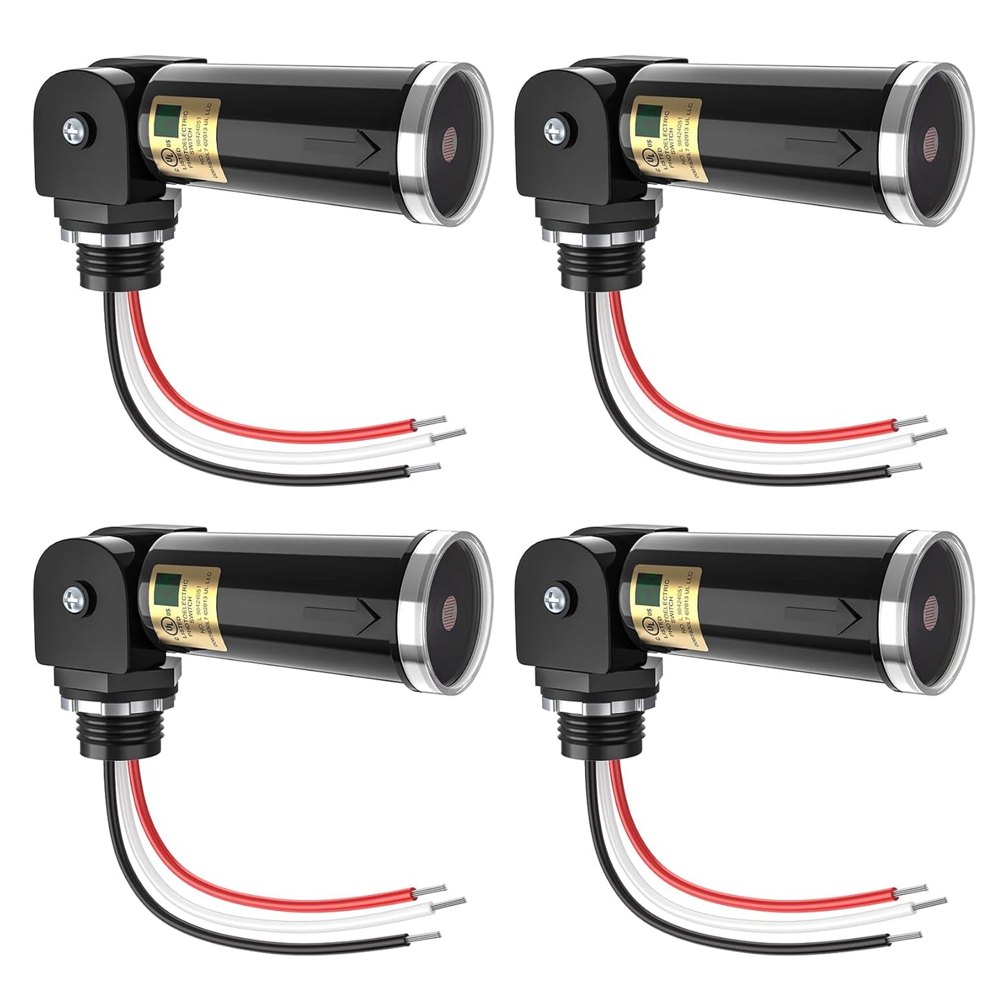 4 Pack Photo Cell Outdoor Light Sensor for Dusk to Dawn Use
