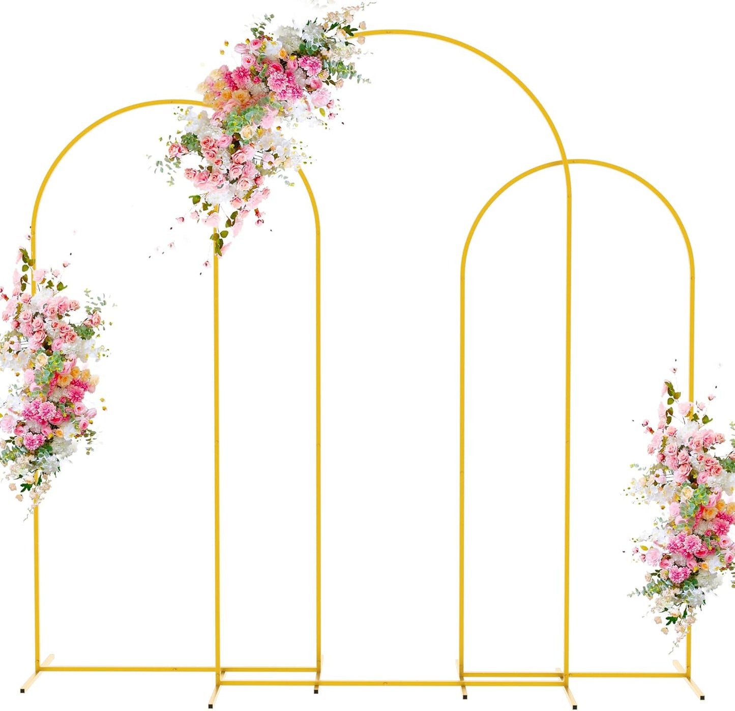 Gold Metal Wedding Arch Backdrop Stand Set for Events Decor