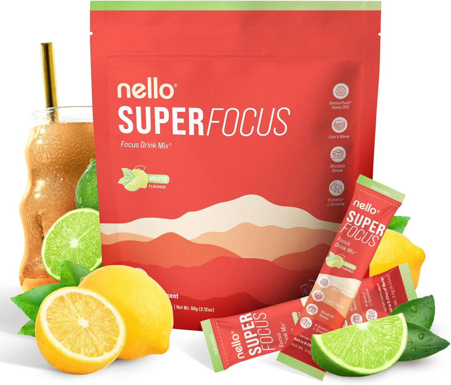 SuperFocus Mojito Nootropic Focus Drink Mix for Clarity