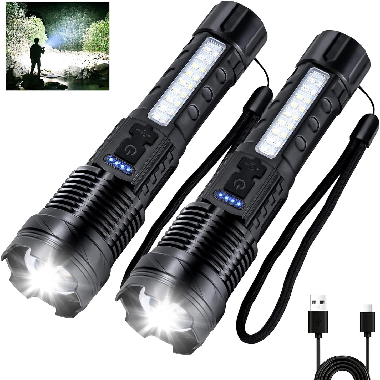 High Lumens Rechargeable Flashlights for Camping and Emergencies