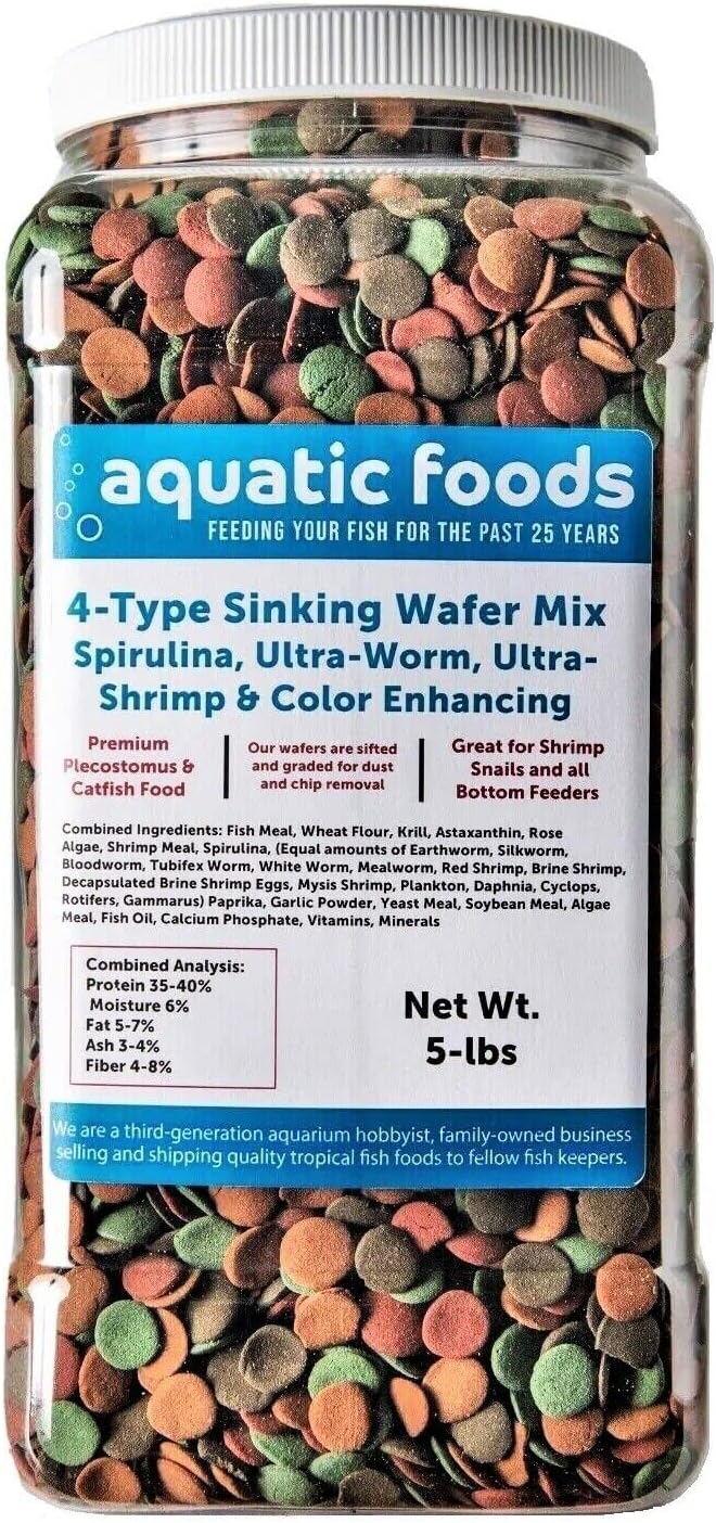 4-Type 12mm Sinking Wafer Mix for Tropical Fish and Shrimp