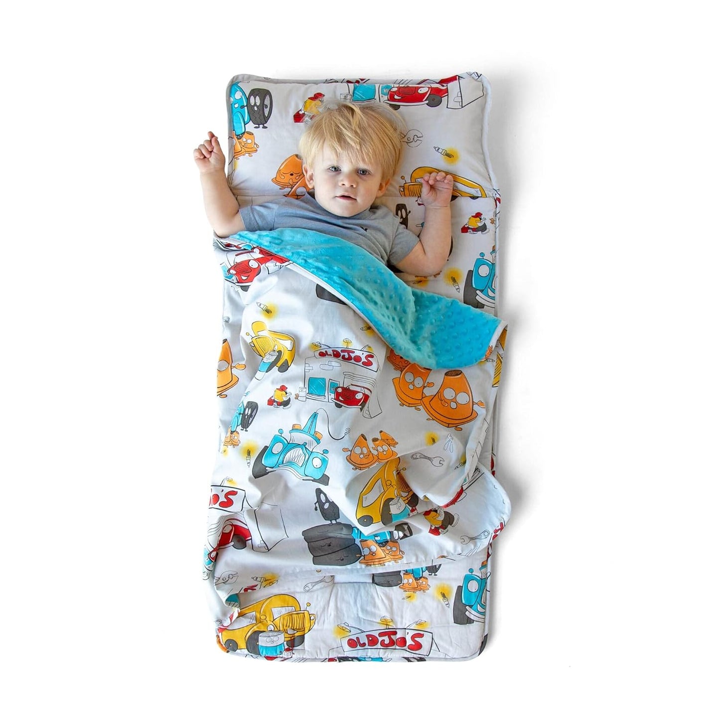 JumpOff Jo Toddler Nap Mat with Removable Pillow and Blanket