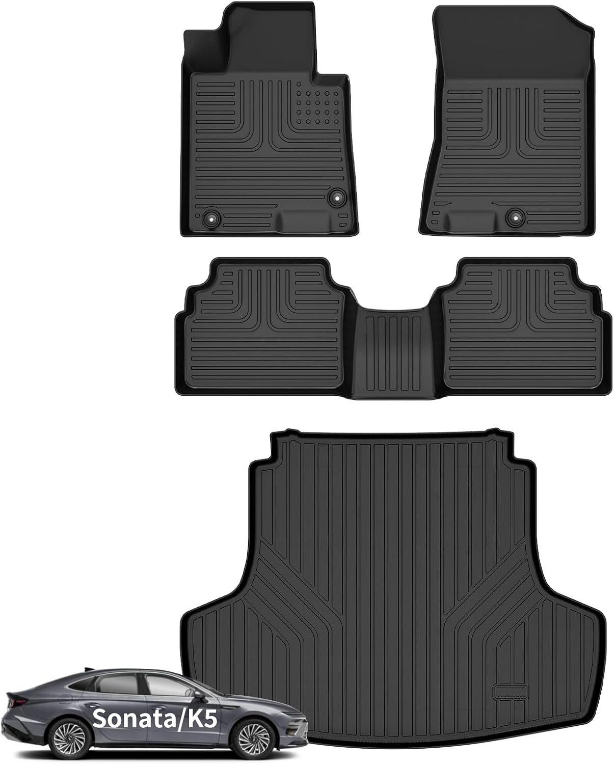 Wayhigh All Weather Floor Mats for Kia K5 and Hyundai Sonata