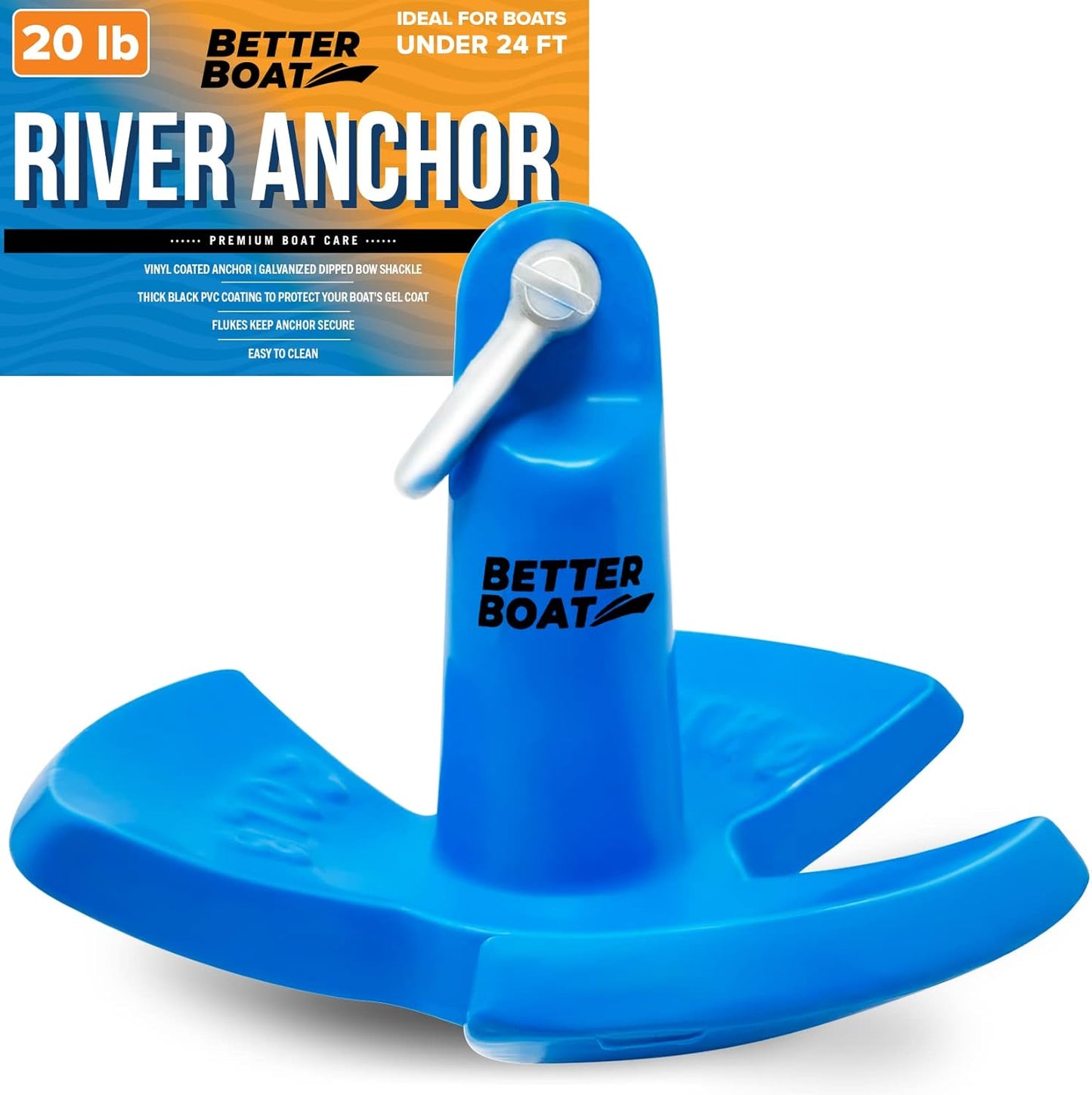 Better Boat River Anchor 20lb for Boats Up to 24 Feet Long