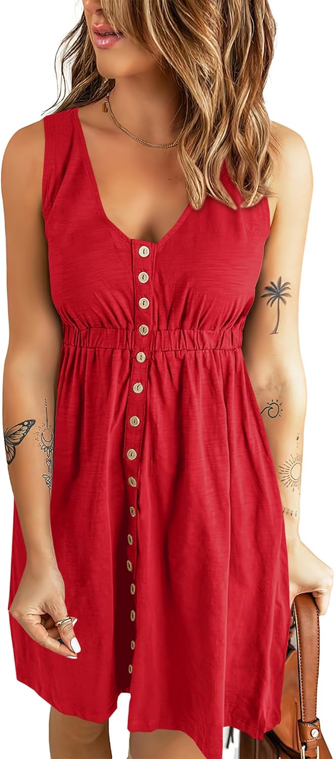 BTFBM Women Sleeveless Summer Dress for Beach and Casual Wear