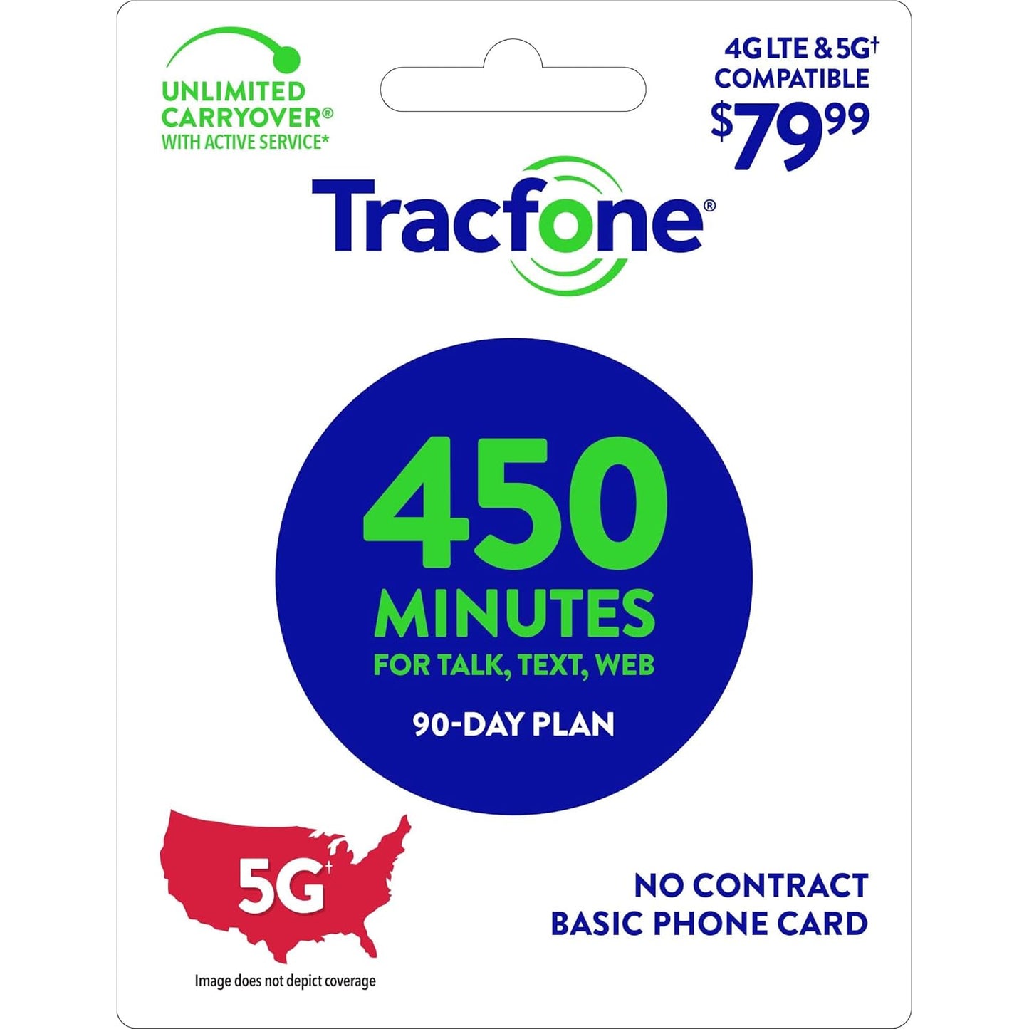 TracFone $79.99 Basic Phone Plan with 450 Minutes for 90 Days