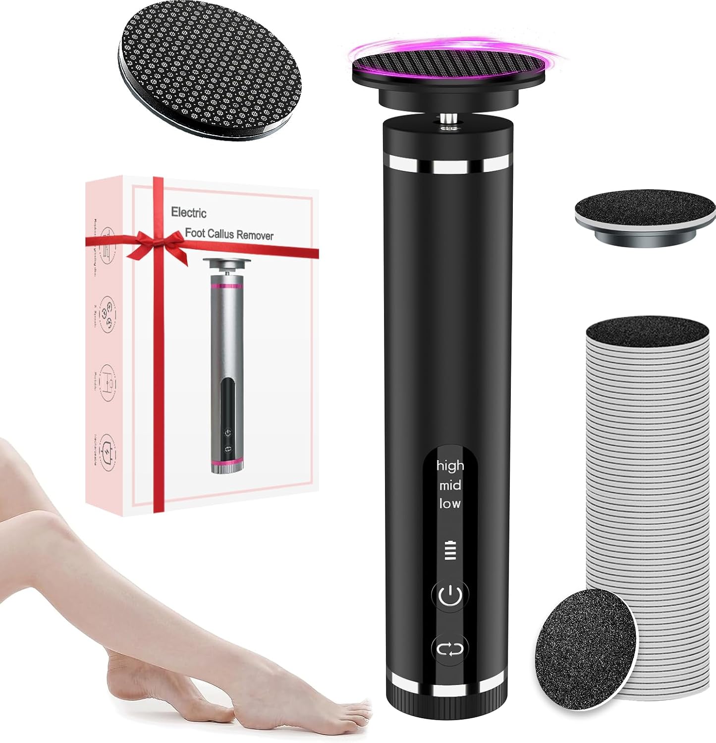 Electric Foot Callus Remover with 2600mAh Battery for Smooth Feet