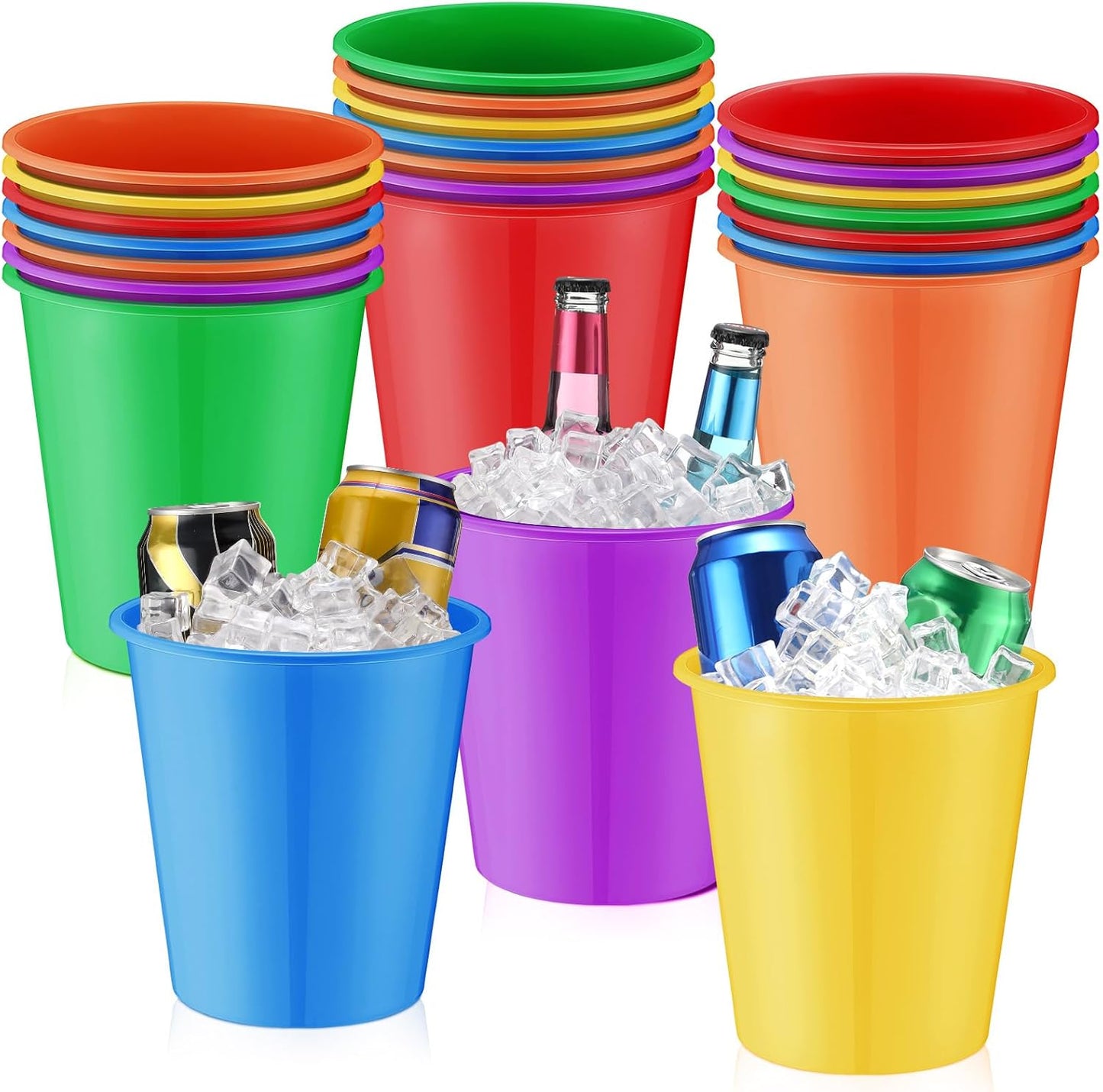 24 Packs Plastic Ice Buckets for Parties by Layhit - Versatile Use