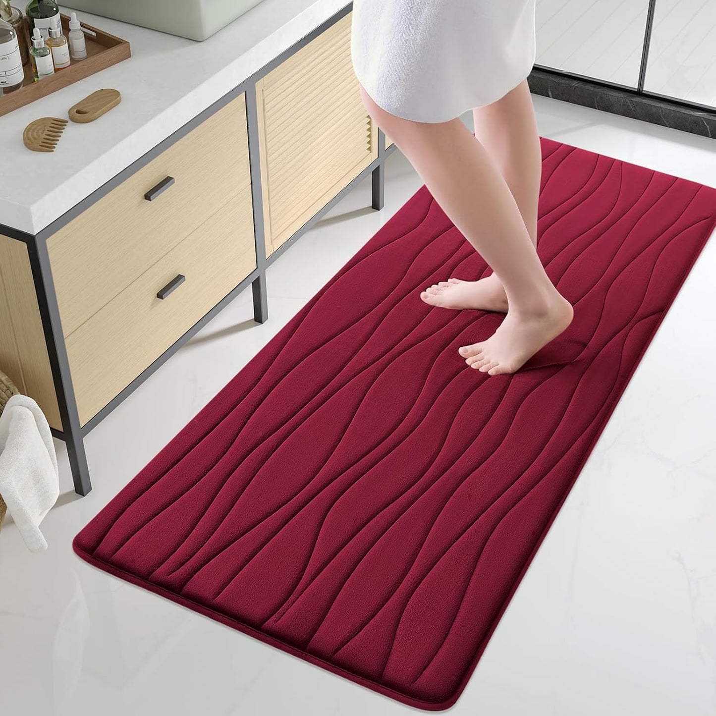 Buganda Memory Foam Bathroom Rug Mat - Soft, Absorbent, Non-Slip