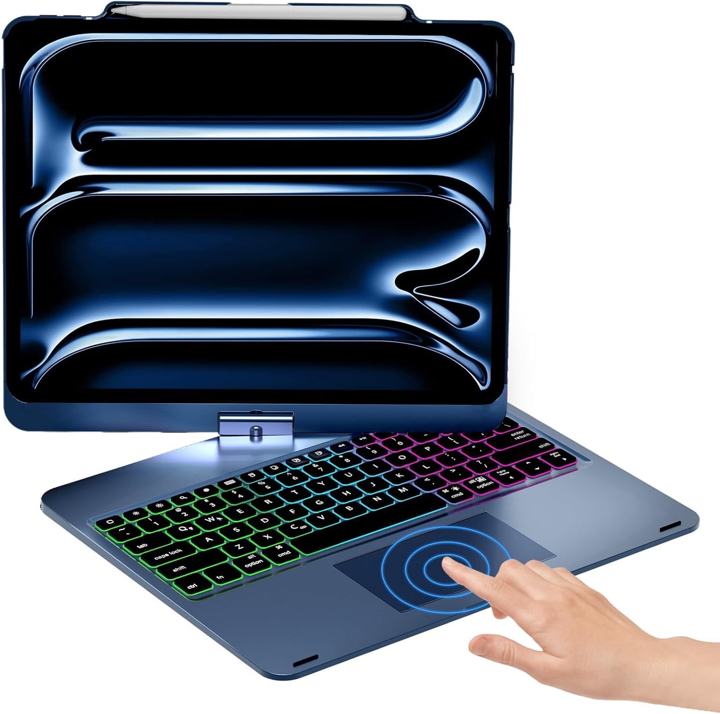 NOKBABO iPad Pro 12.9 Case with Keyboard and Rainbow Backlight
