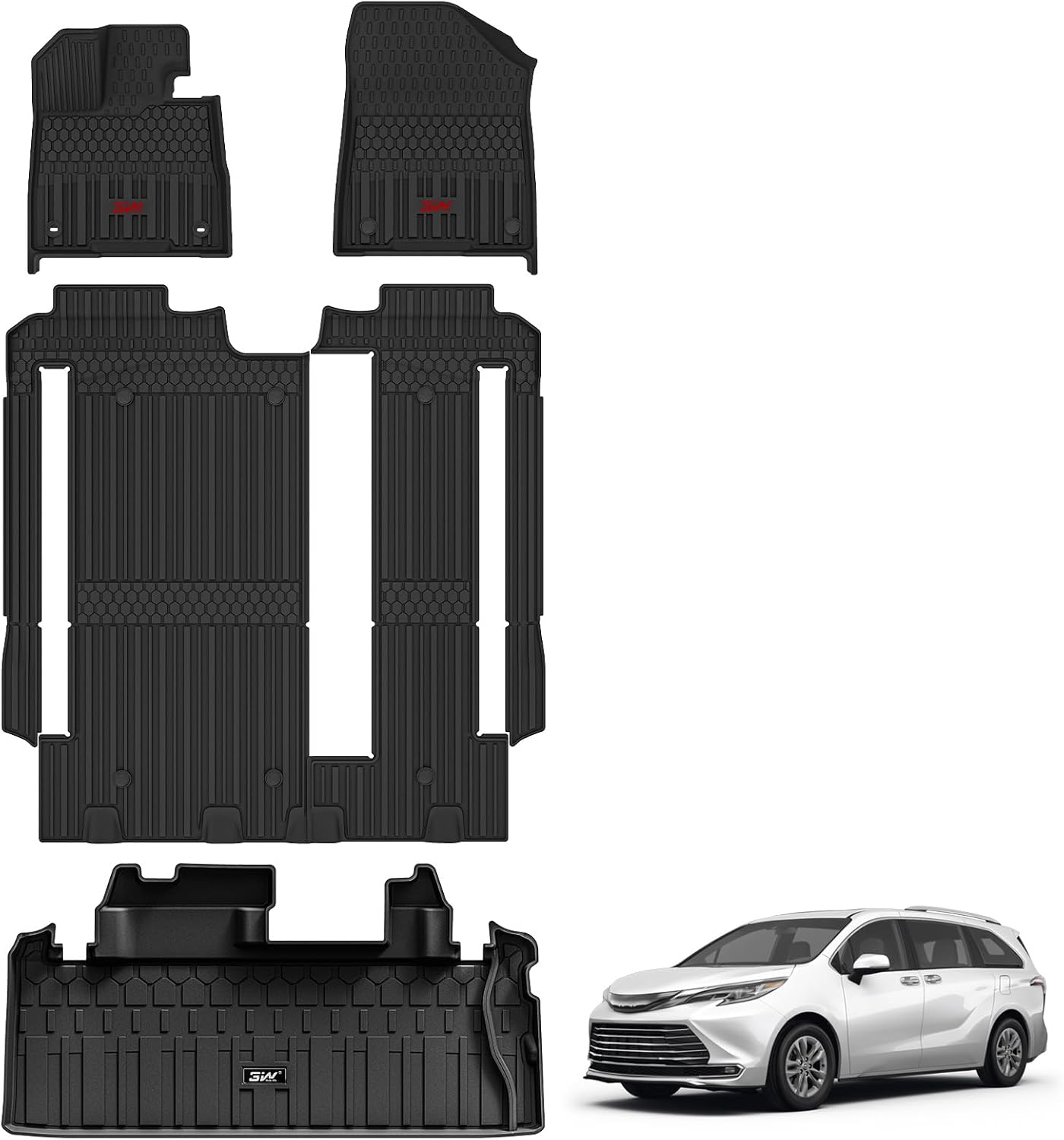 Custom Fit TPE Floor Mats for Toyota Sienna 2021-2025 LE/XLE