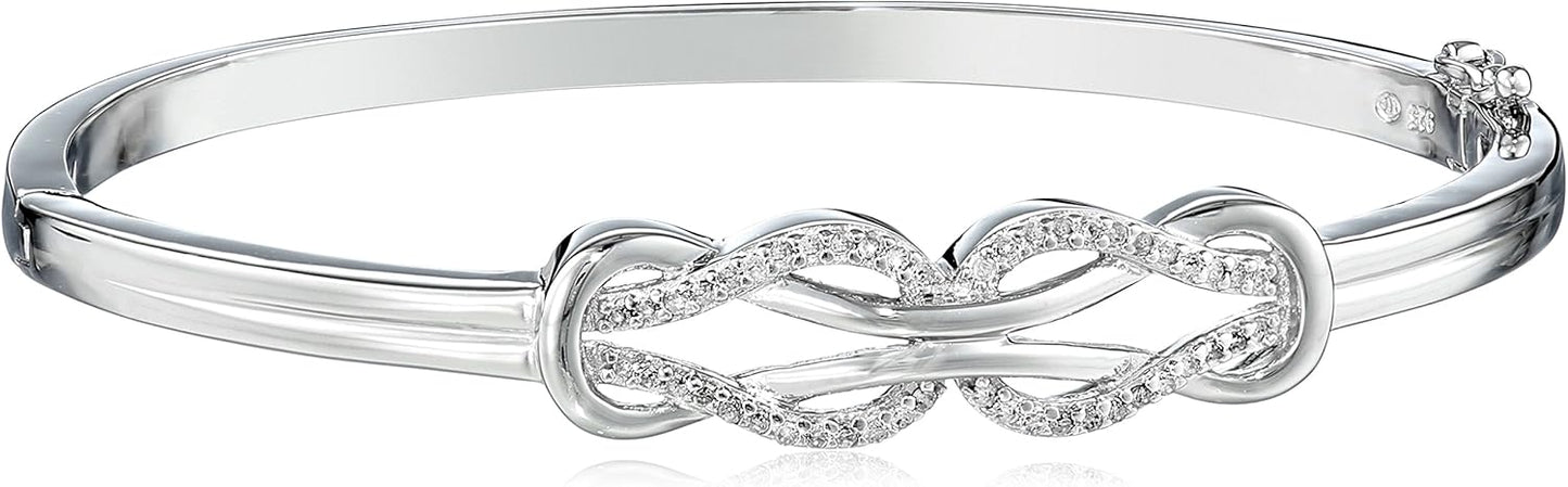 Sterling Silver Diamond Double Knot Bangle Bracelet Review