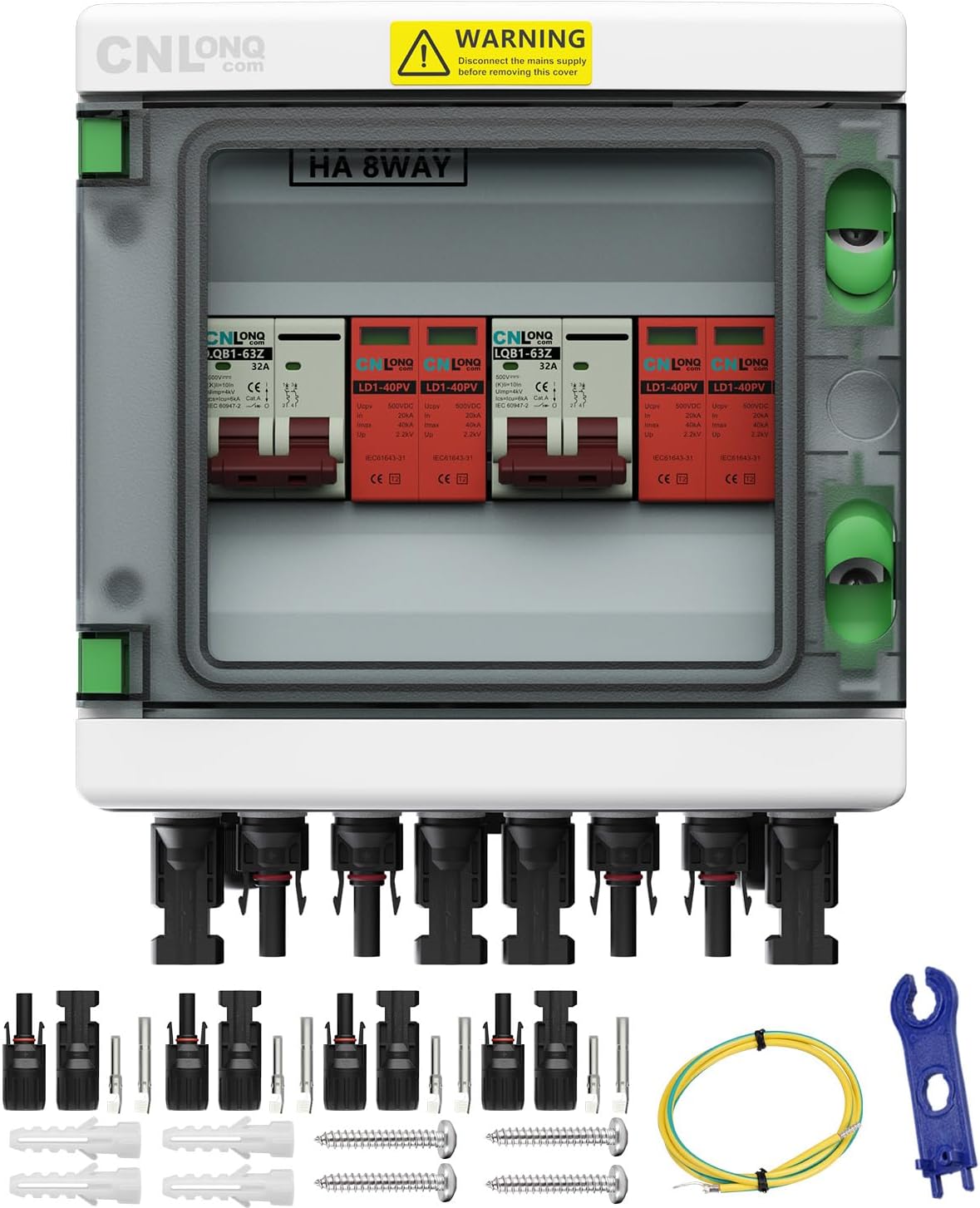 2 Strings Solar Disconnect Switch 32 Amp DC 500V Circuit Breaker