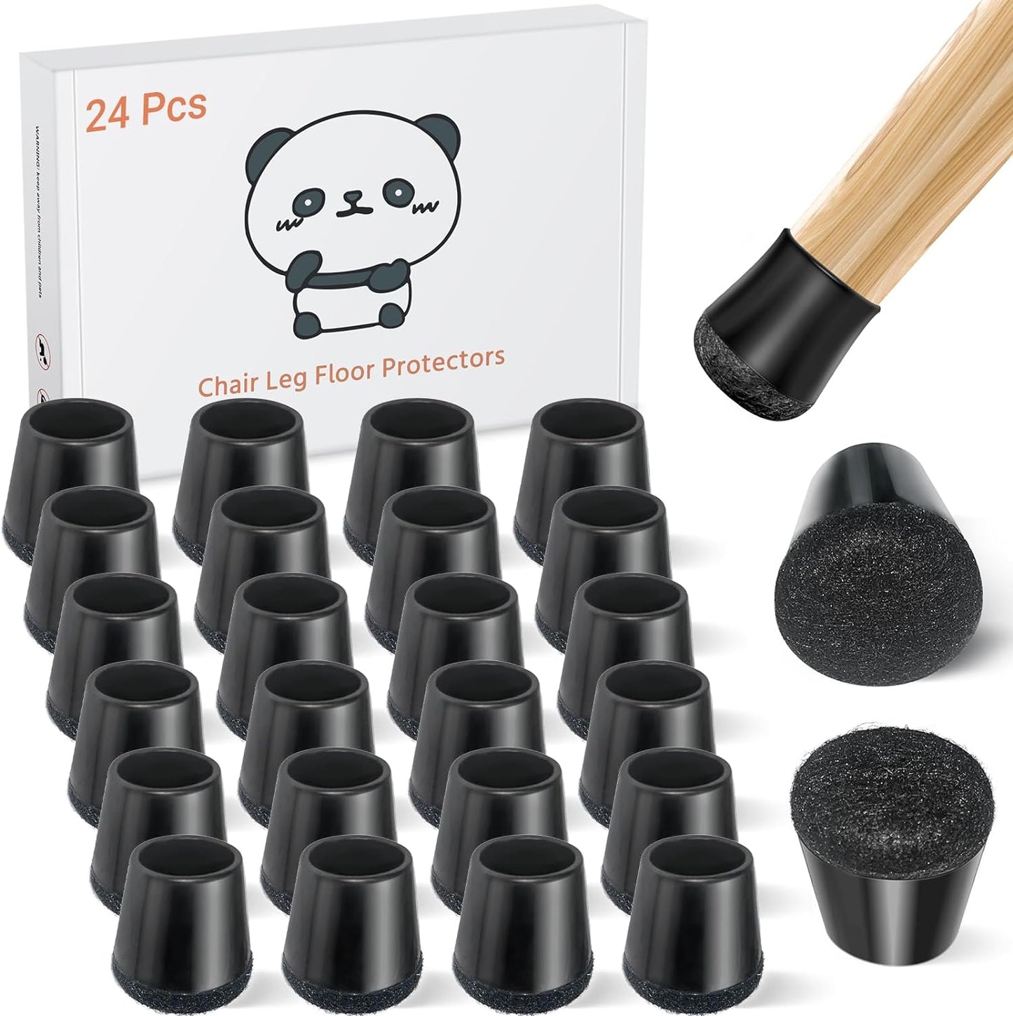 24 PCS Small Chair Leg Protectors - Prevent Scratches & Reduce Noise!