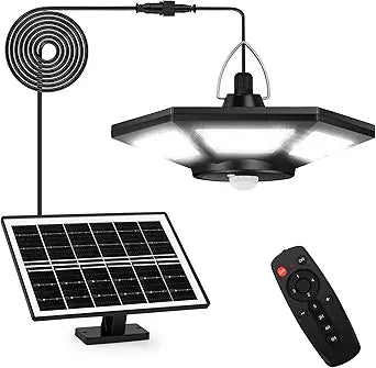 VSATEN 180 LED Solar Shed Light with Remote Control for Outdoor Use