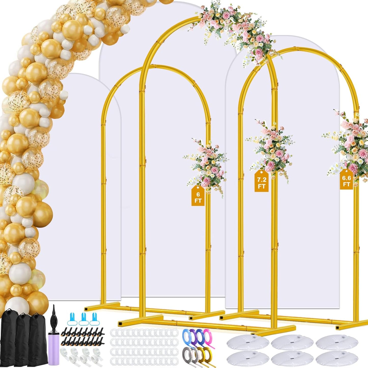 Arch Backdrop Stand Set of 3 for Weddings and Parties