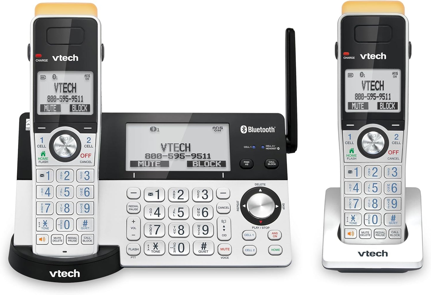 VTech IS8151-2 Cordless Phone with Long Range and Bluetooth