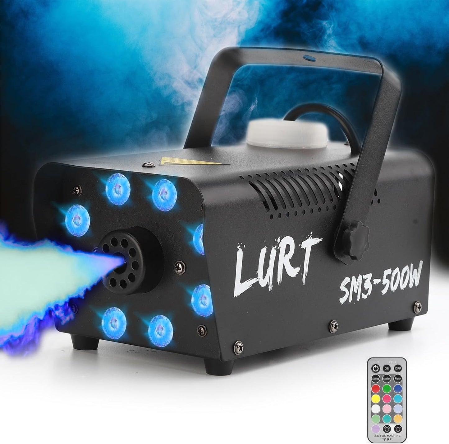 LURT Fog Machine Mini Smoke Machine with Colorful Lights