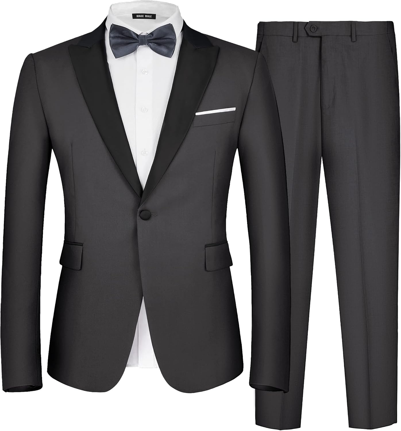 MAGE MALE Men's 2 Piece Suit Slim Fit Tuxedo for Weddings