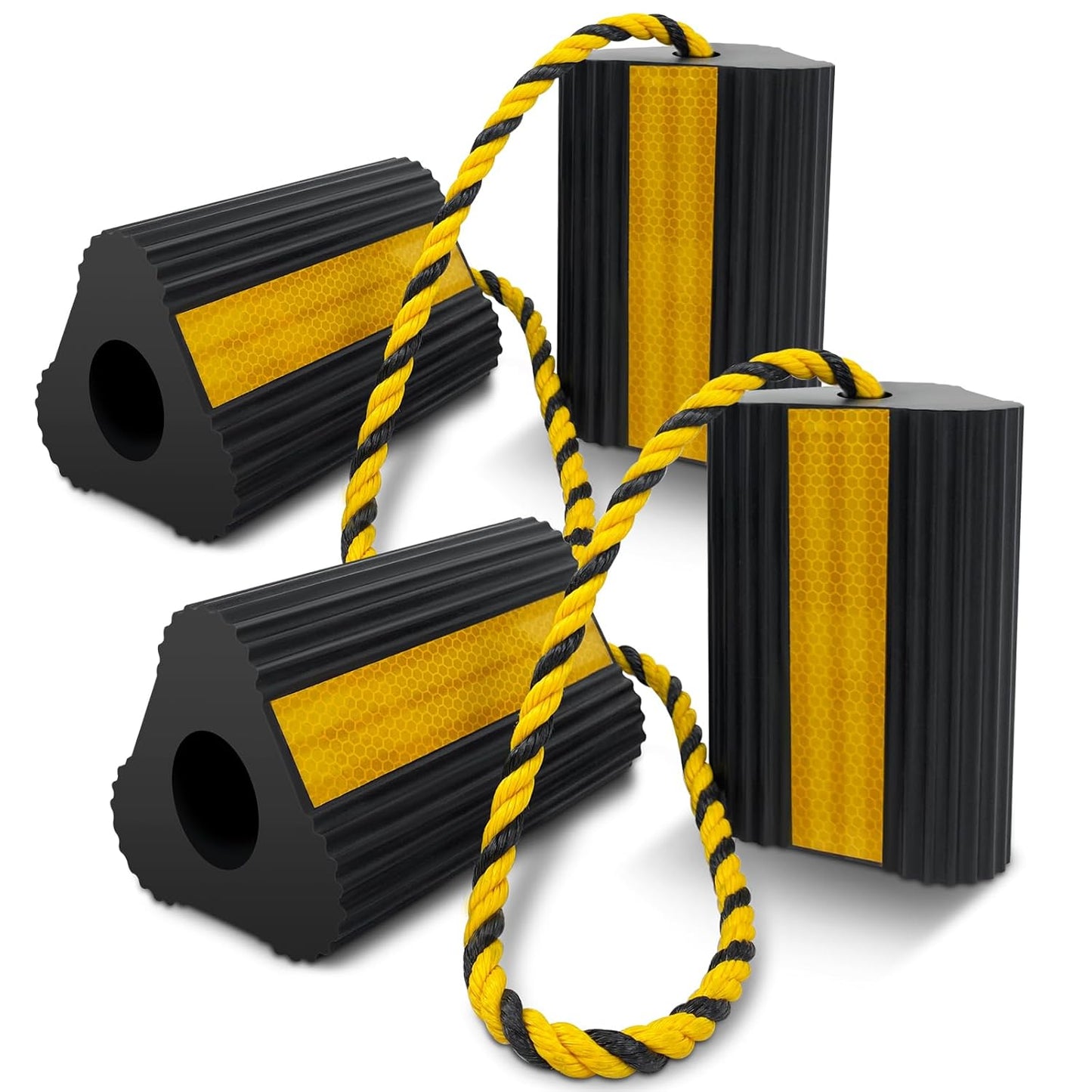 ROBLOCK Wheel Chocks for RV Trailer Truck Car Aircraft Safety