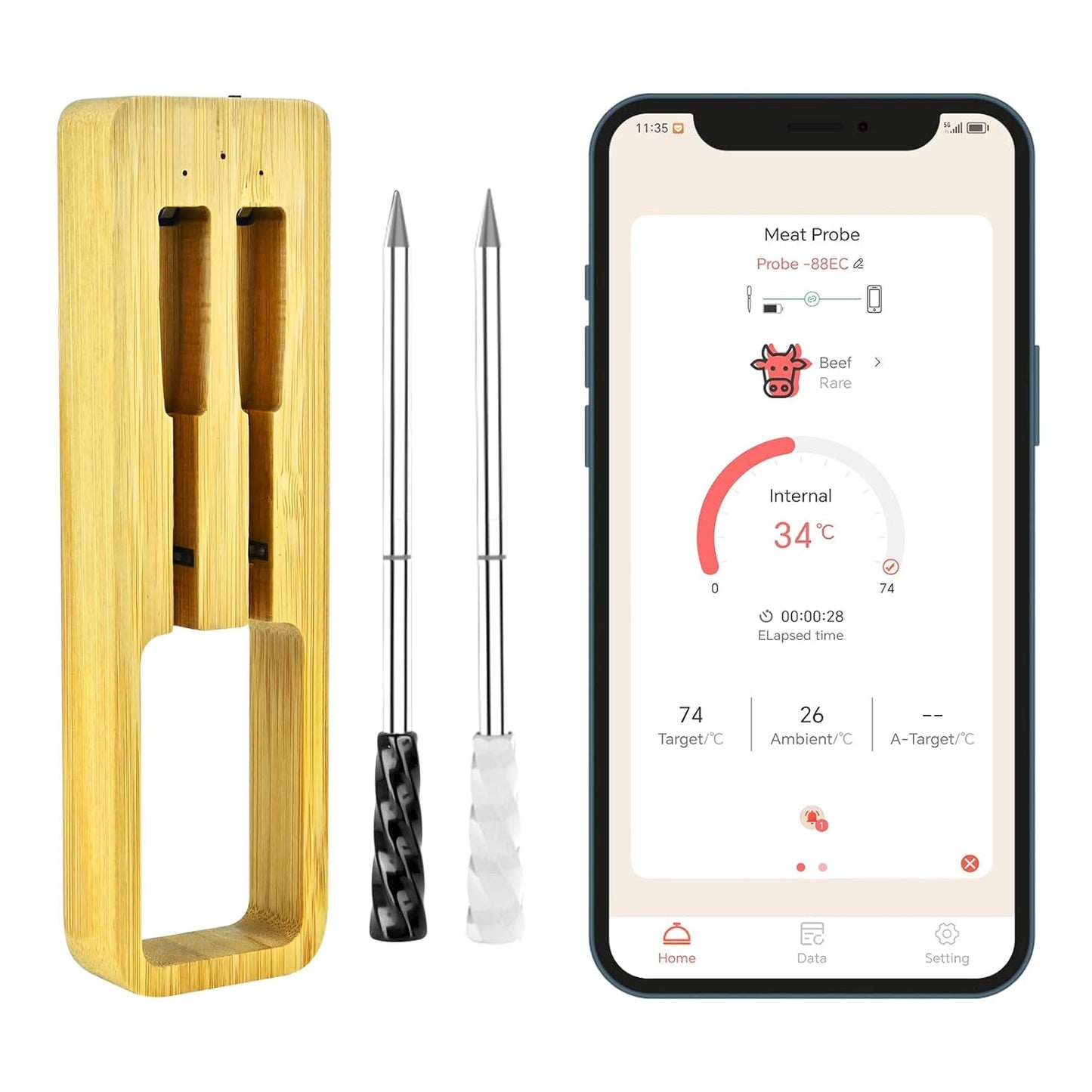 Smart Dual Probe Meat Thermometer - Grill with Precision