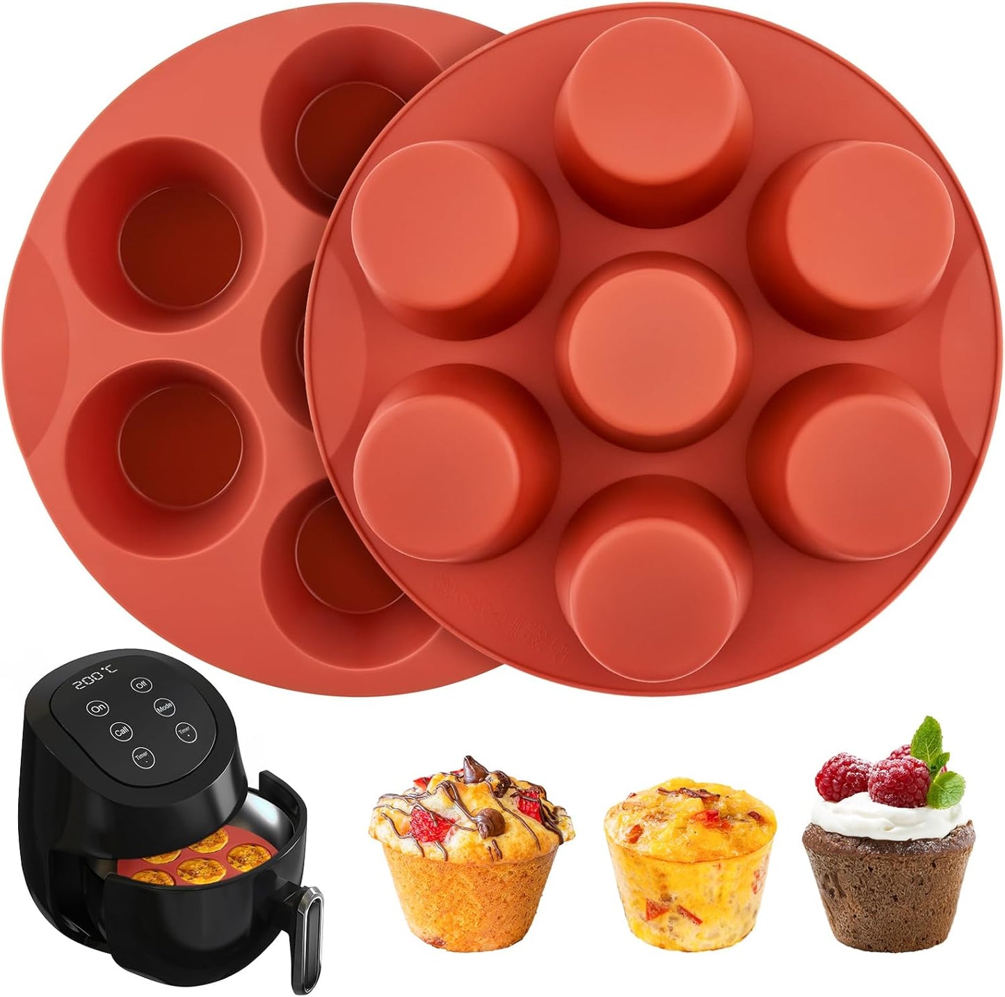 Non-Stick Silicone Muffin Pans for Air Fryer - Bake Like a Pro!