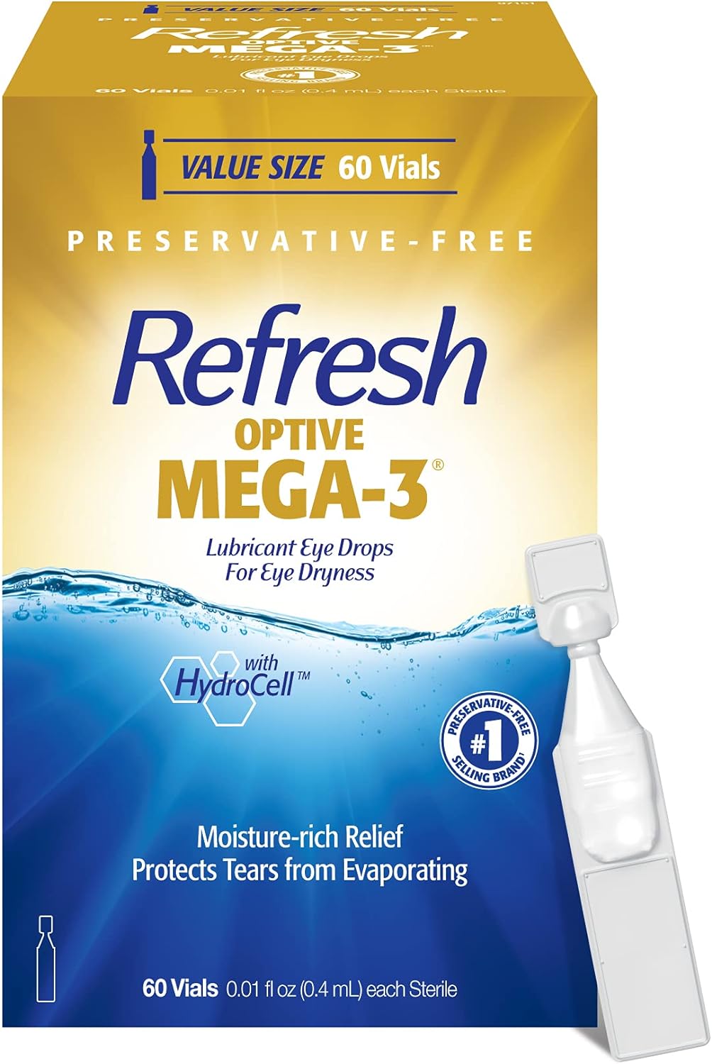 Refresh Optive MEGA-3 Eye Drops for Fast Relief of Dry Eyes