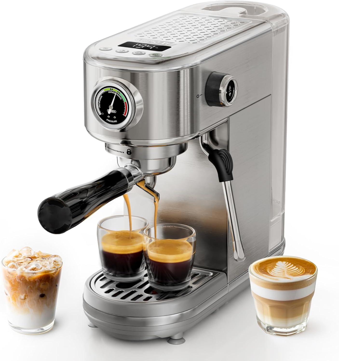 HiBREW H10B Espresso Machine: Adjustable Temp & Cup Volume