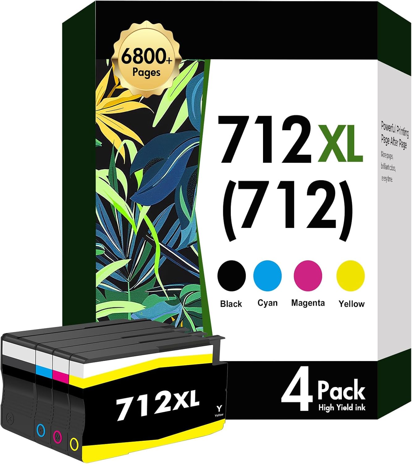 High Yield 712 712XL Ink Cartridges Combo Pack for DesignJet