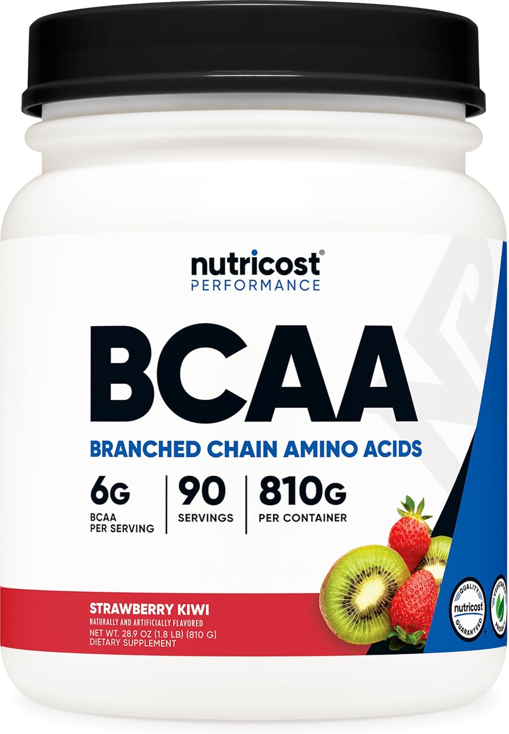 Nutricost BCAA Powder Strawberry Kiwi Flavor for Muscle Recovery