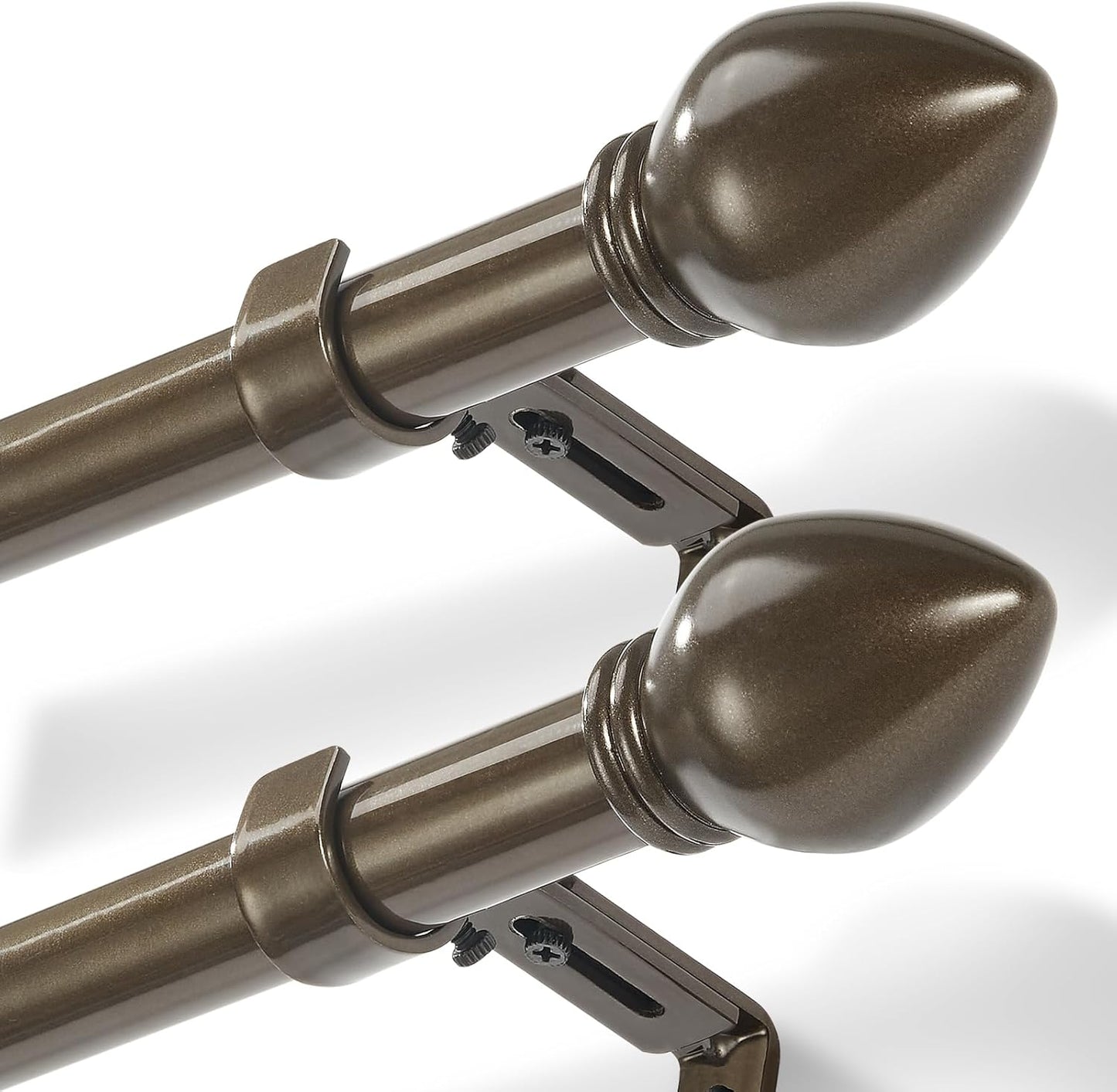 Curtain Rods for Windows 16 to 92 inches - Adjustable Length Set