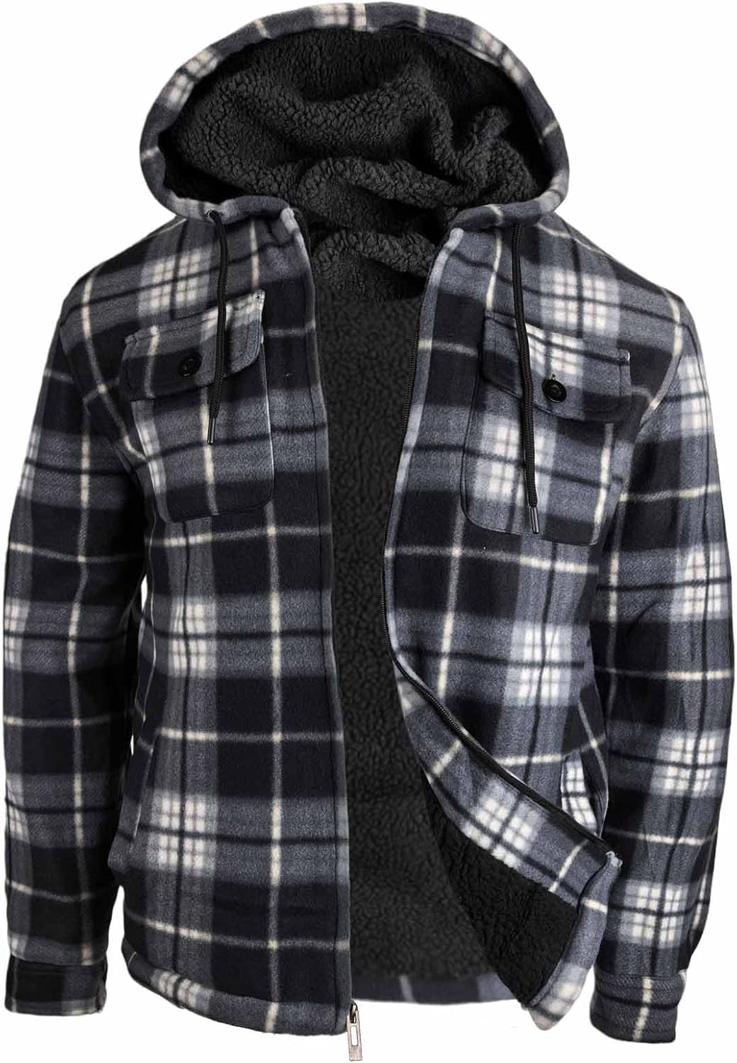Thick Winter Jackets for Men with Sherpa Fleece Lining