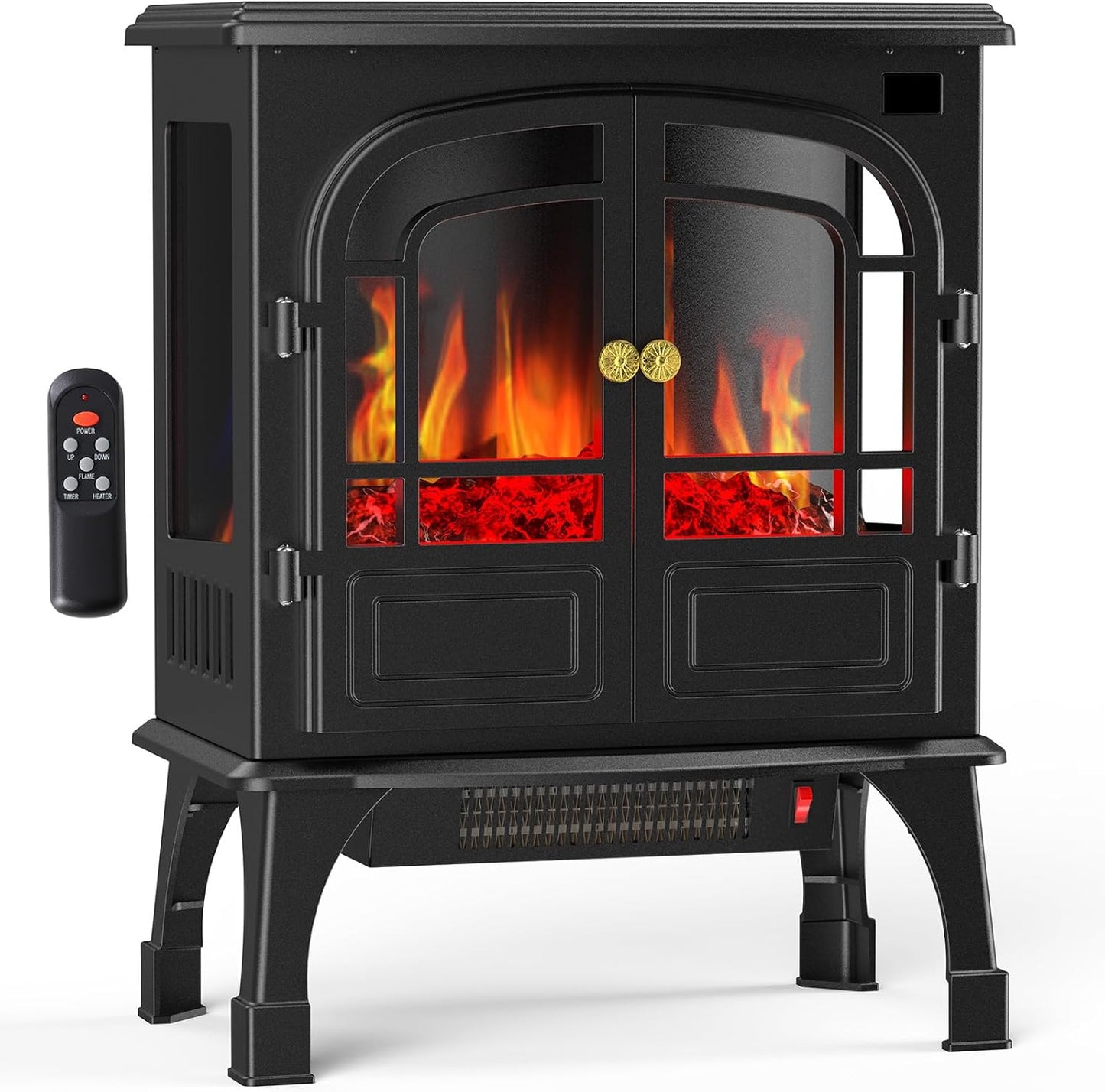 Freestanding Electric Fireplace with 3D Flame Effect for Cozy Rooms