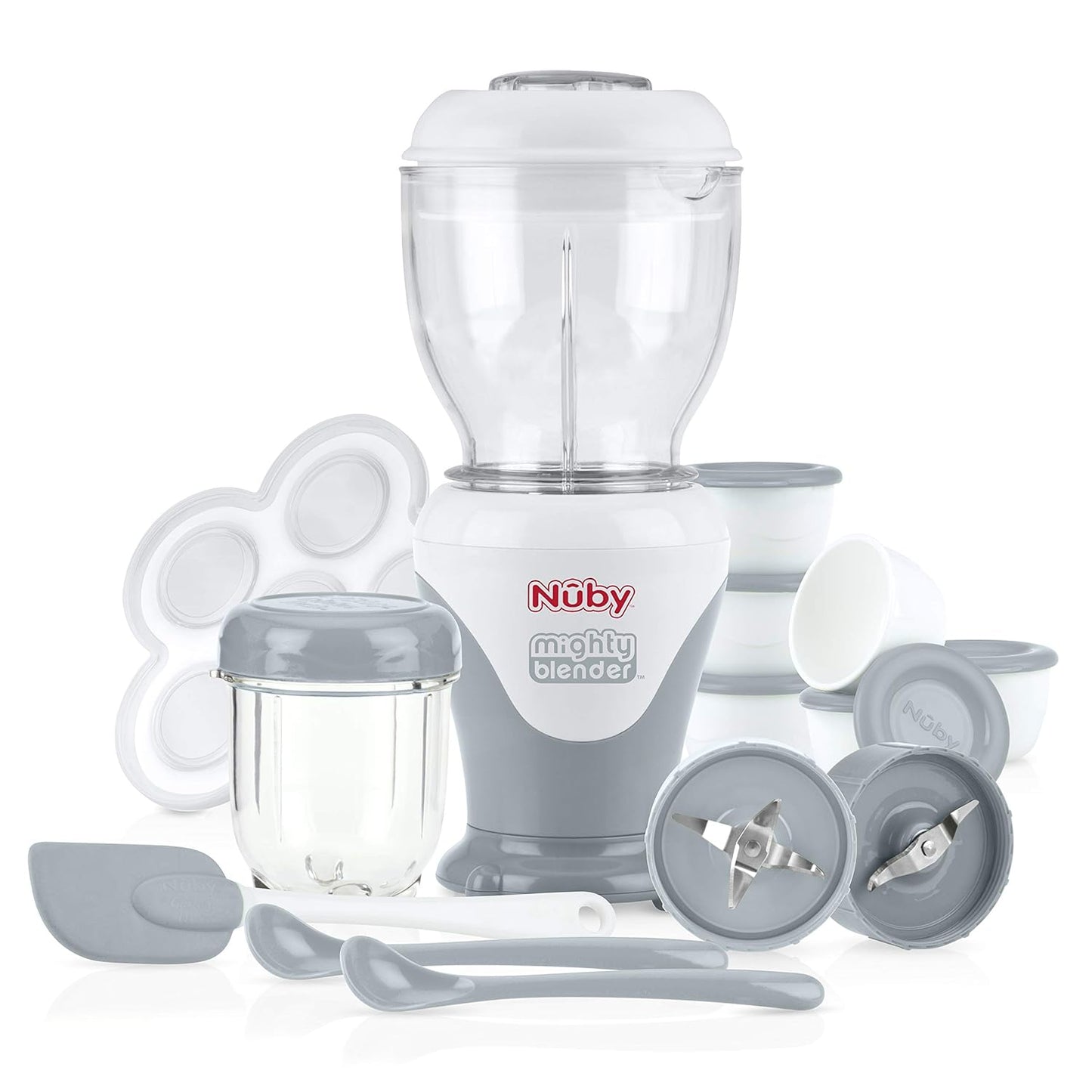 Nuby Mighty Blender - 22pc Baby Food Set - Perfect Weaning Aid