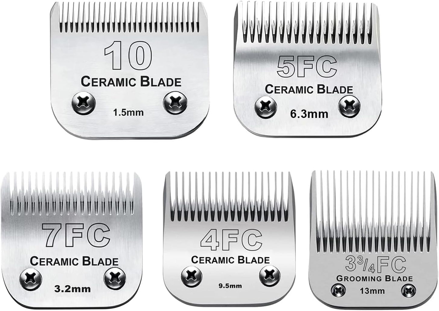 5PACK Dog Grooming Clipper Replacement Blades for Perfect Cuts